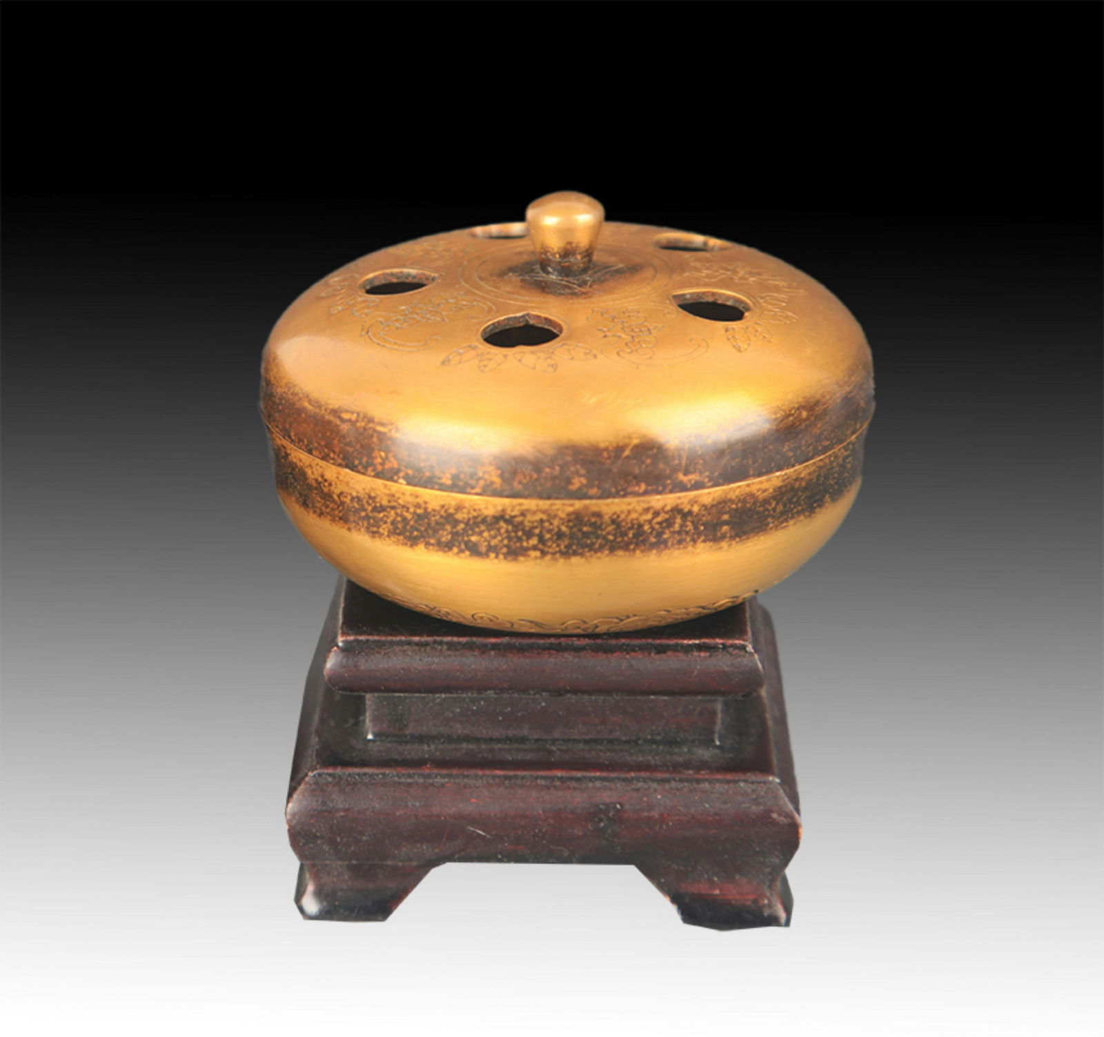 FINELY CARVED ROUND BRONZE AROMATHERAPY (1 of 7)