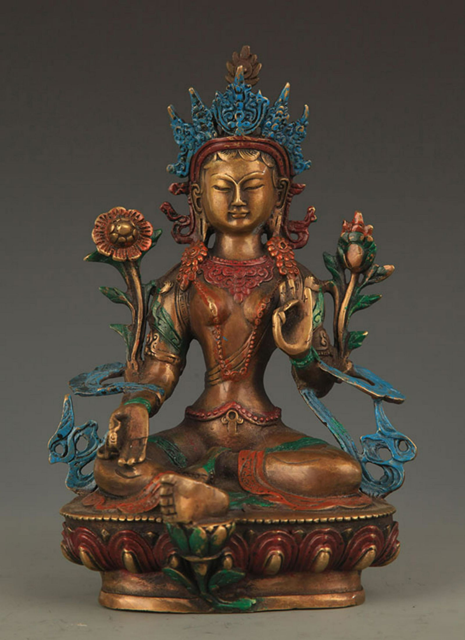 TIBETAN BUDDHISM BRONZE BODHISATTVA STATUE (1 of 5)