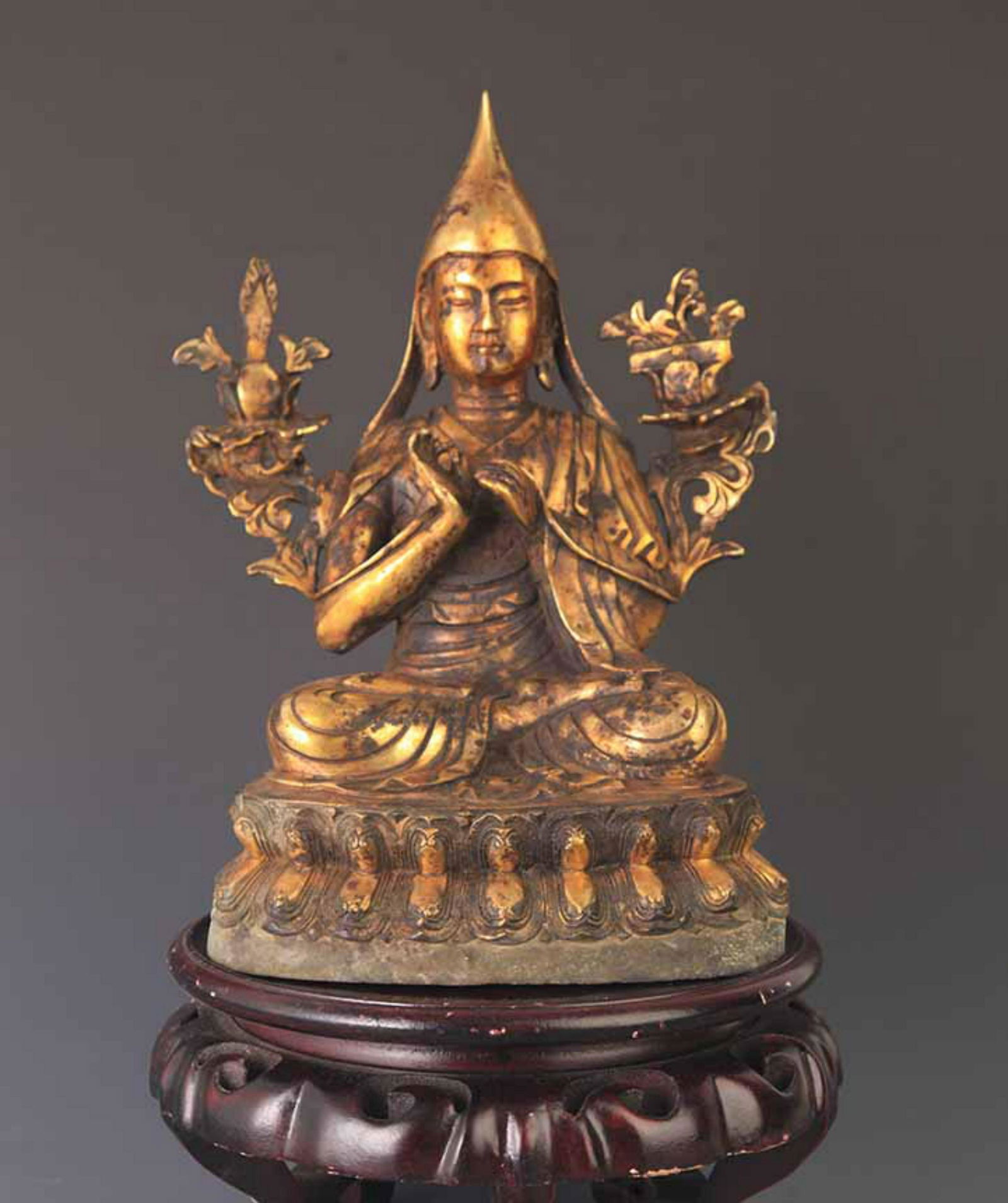 RARE TIBETAN BUDDHISM BRONZETSONGKHAPA STATUE (1 of 5)
