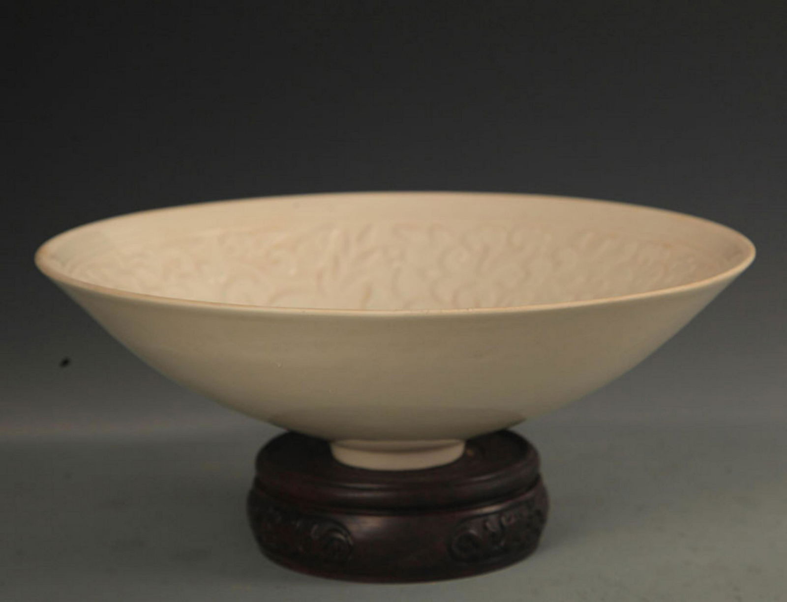 DING KILN PEONY FLOWER PATTERN PORCELAIN BOWL (1 of 3)