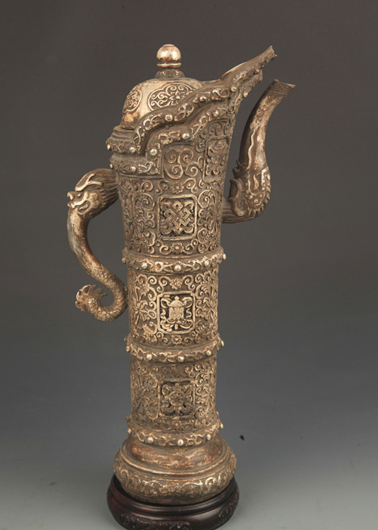 RARE TIBETAN BUDDHISM BRONZE EWER (1 of 6)