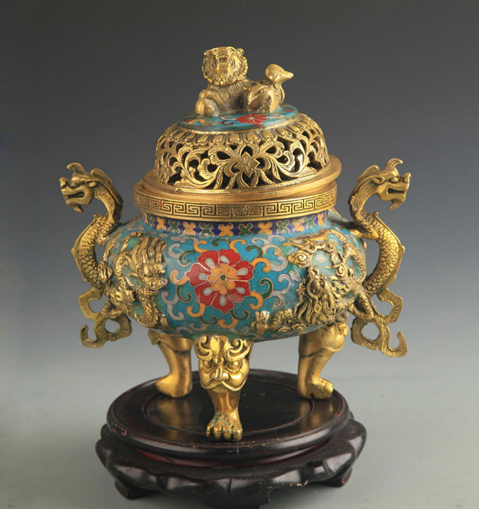 CLOISONNE ENAMEL DRAGON PATTERN AROMATHERAPY (1 of 7)