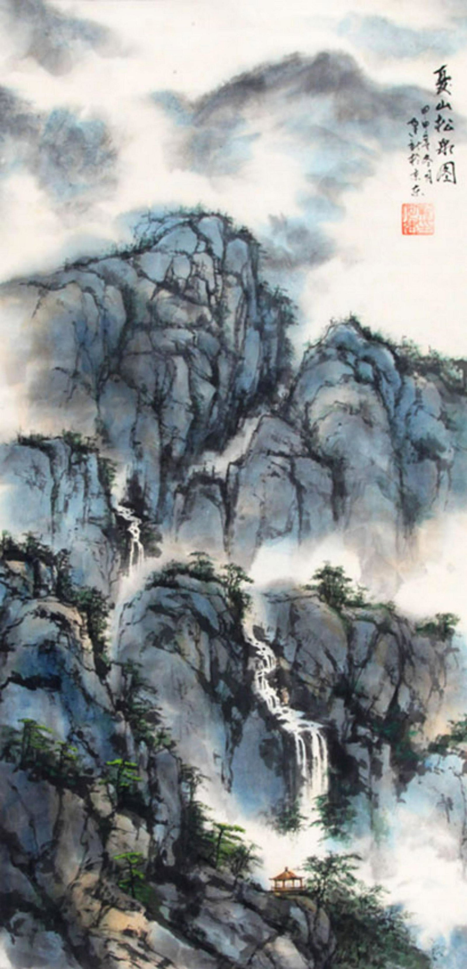 HE JIAN XIN, CHINESE PAINTING ATTRIBUTED TO: Modern, High: 37.1 inch; Width: 18.3 inch