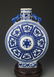 A BLUE AND WHITE DOUBLE EAR FLAT SHAPE MOON VASE