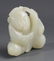 A FINELY BOY WITH LOTUS CARVING PALE CELADON JADE - 3