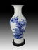 A FINE BLUE AND WHITE FLOWER PORCELAIN VASE