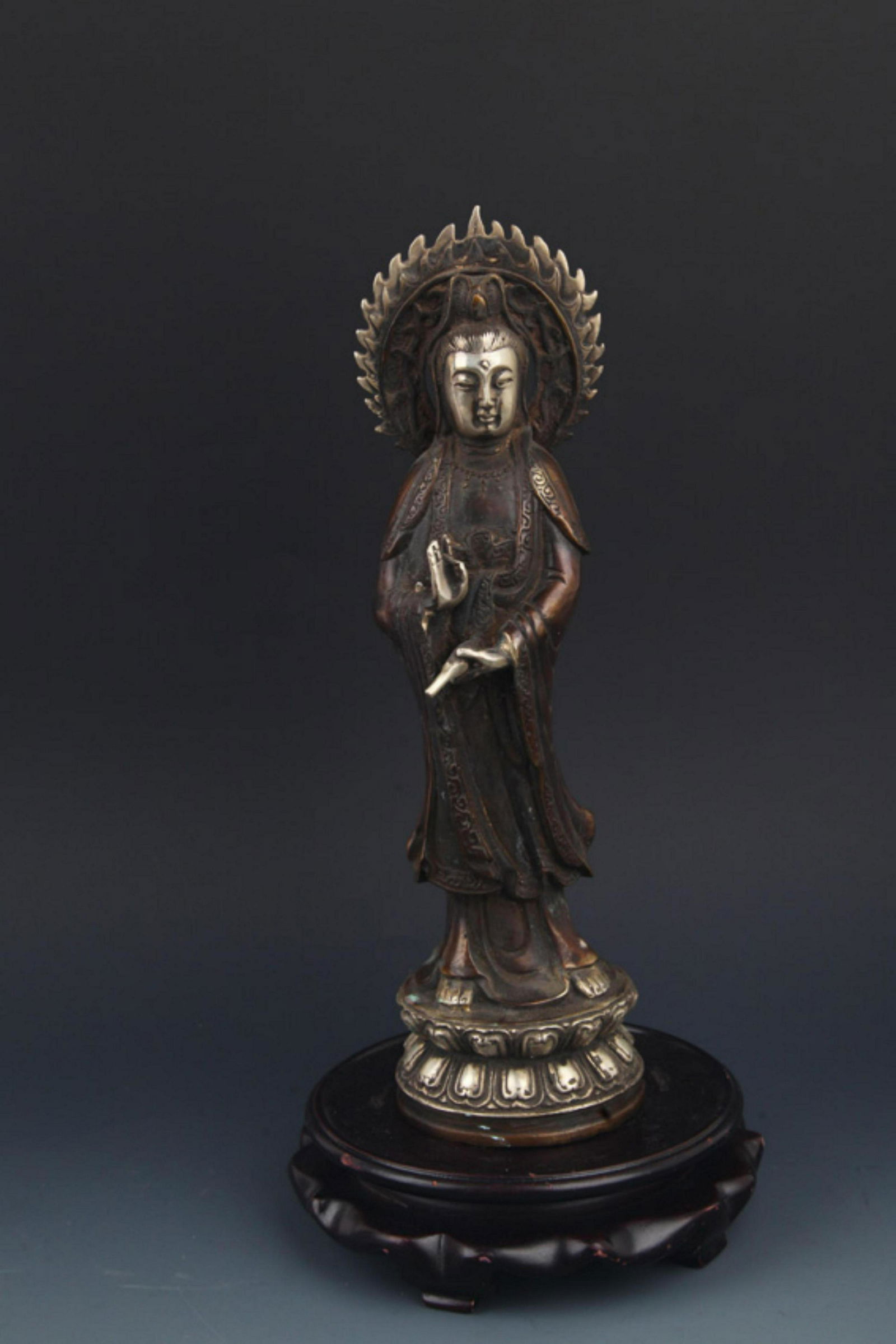 SILVER PLATED GUANYIN A BUDDHA (1 of 9)