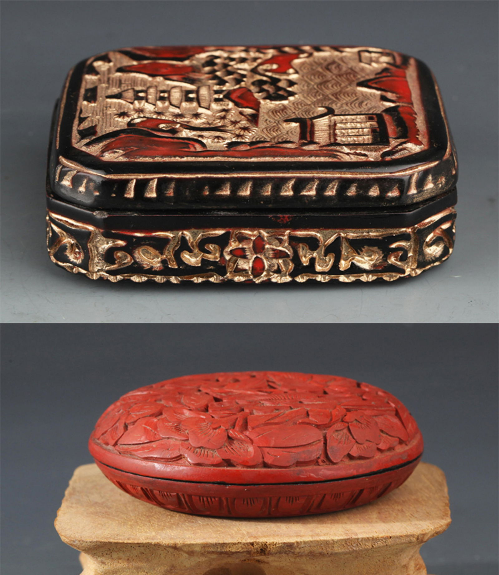 FINELY CARVED WOODEN BOX WITH COVER (1 of 9)