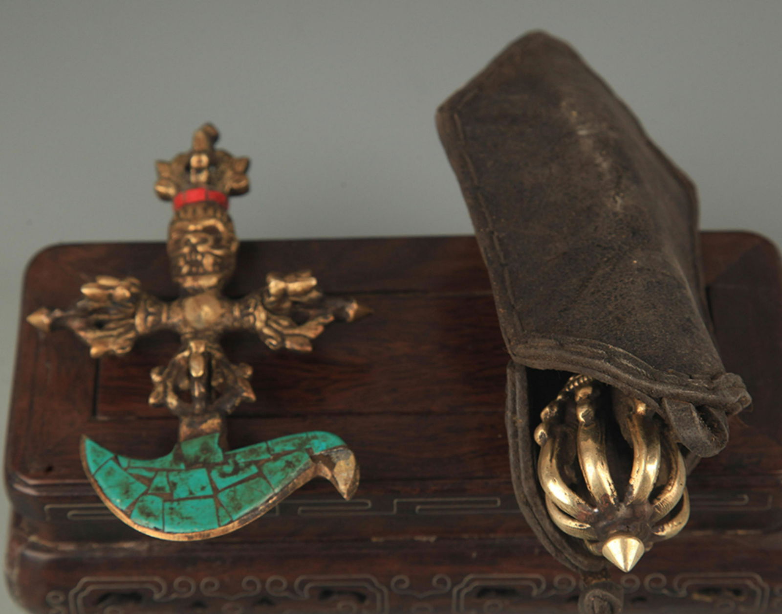 PAIR OF BRONZE TIBETAN BUDDHISM PHURBA (1 of 5)