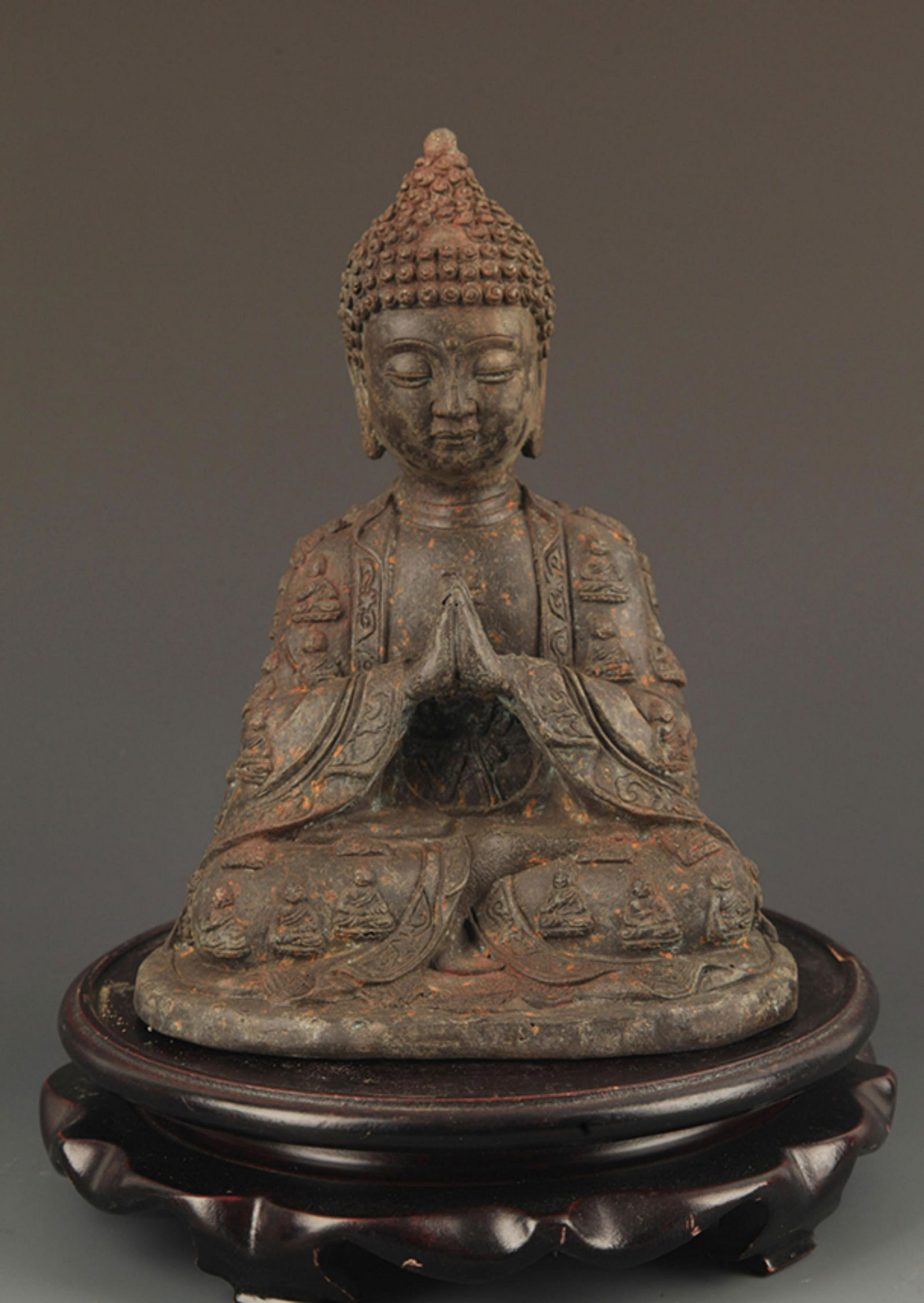 A FINE BRONZE TATHAGATA BUDDHA STATUE (1 of 7)