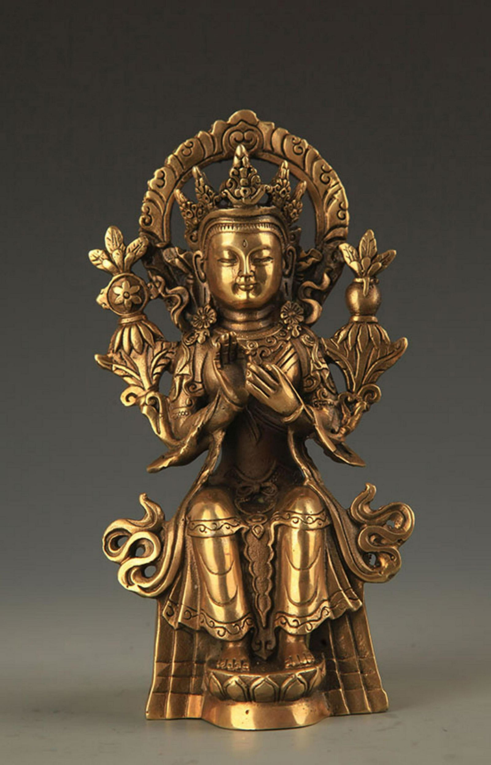 A FINE BRONZE MAITREYA BUDDHA STATUE STATUE (1 of 1)