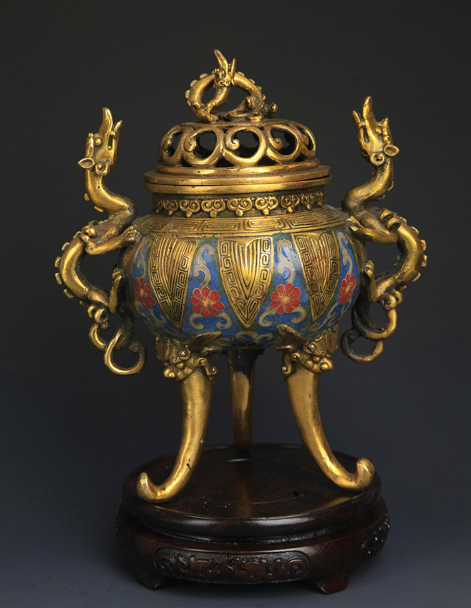 A CLOISONNE ENAMEL THREE FOOT AROMATHERAPY (1 of 7)