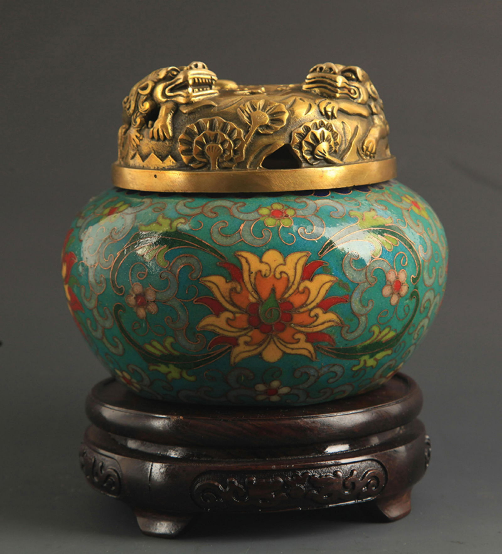 A BRONZE CLOISONNE ENAMEL AROMATHERAPY (1 of 7)
