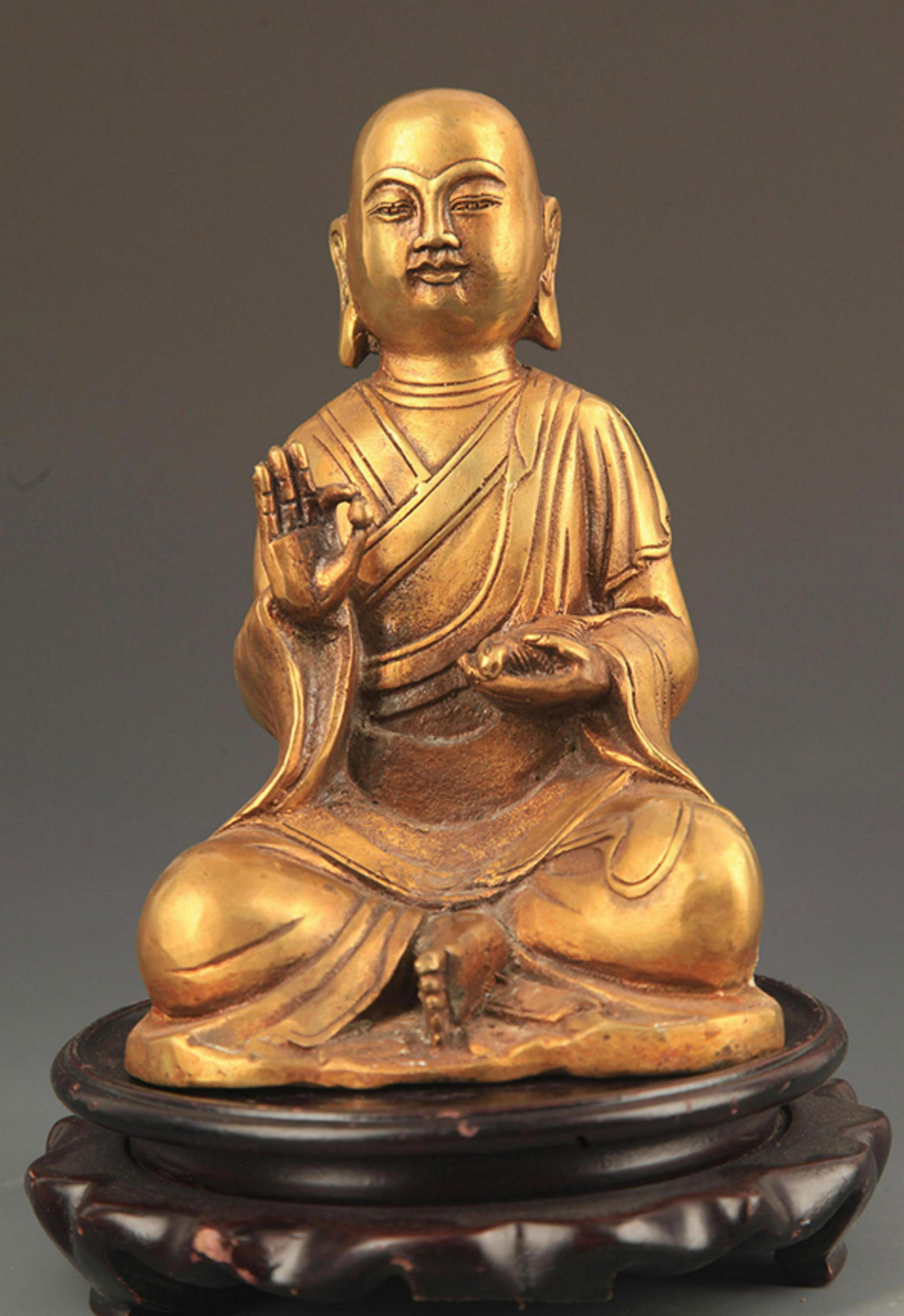 A FINE BRONZE TIBETAN TREASURE BUDDHA (1 of 5)