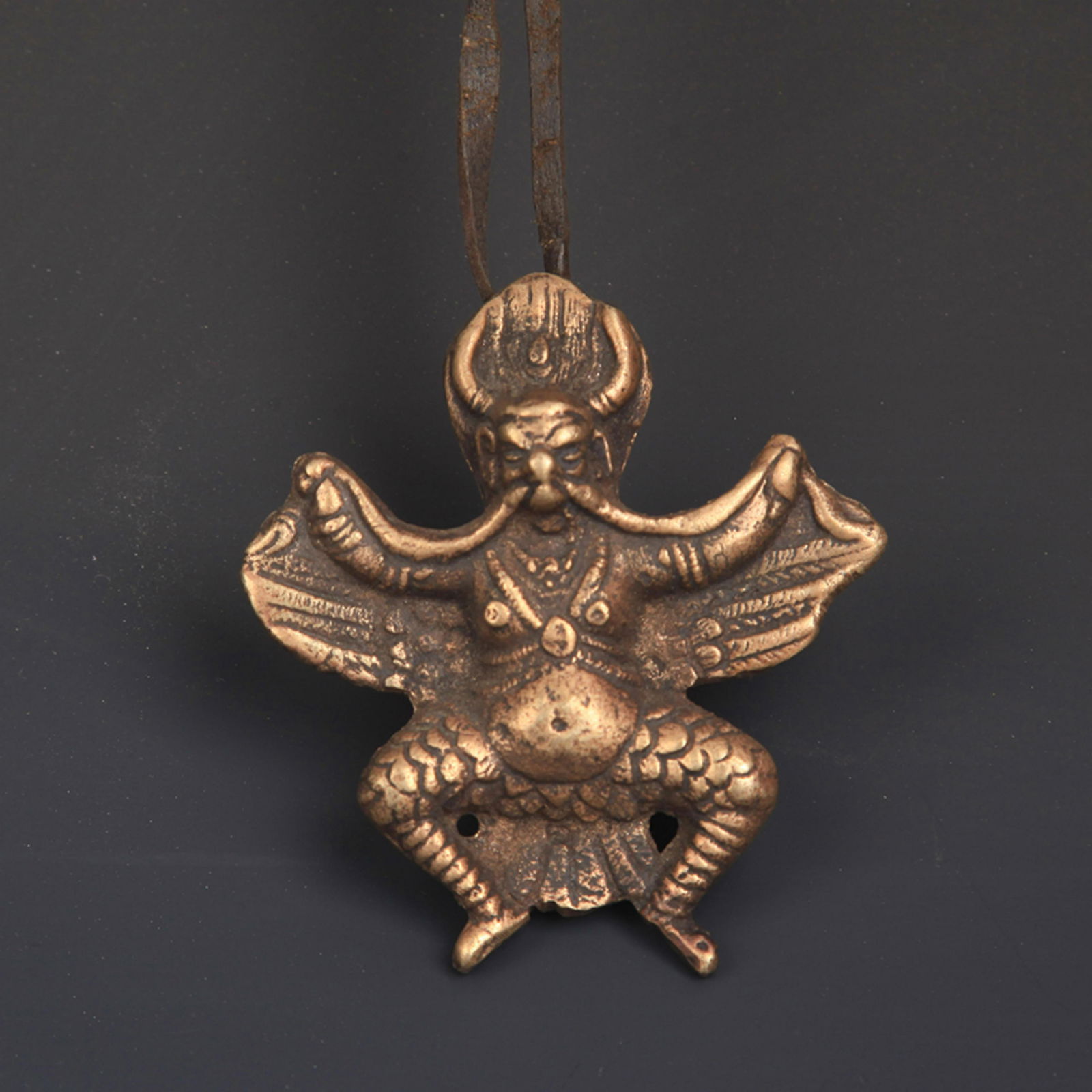 A SMALL BRONZE TIBETAN GARUDA FIGURE PENDANT (1 of 4)