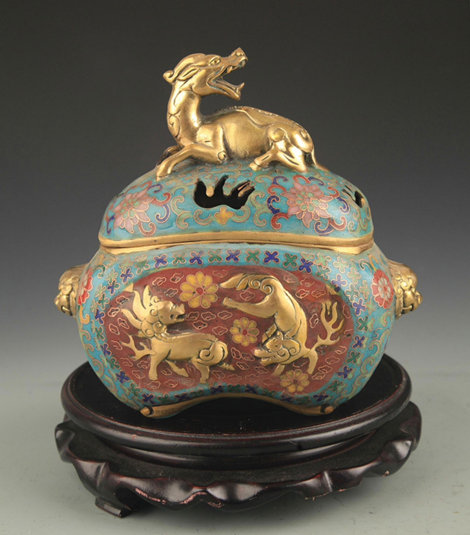 RARE CLOISONNE ENAMEL BRONZE AROMATHERAPY (1 of 7)