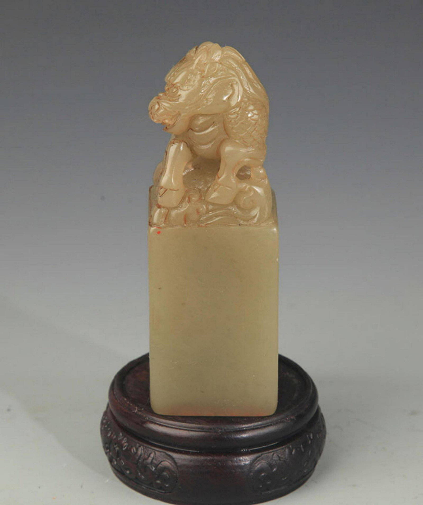 SOAPSTONE KLIN TOP SEAL: 20th Century, High:4.3 inch; Width:1.5 inch
