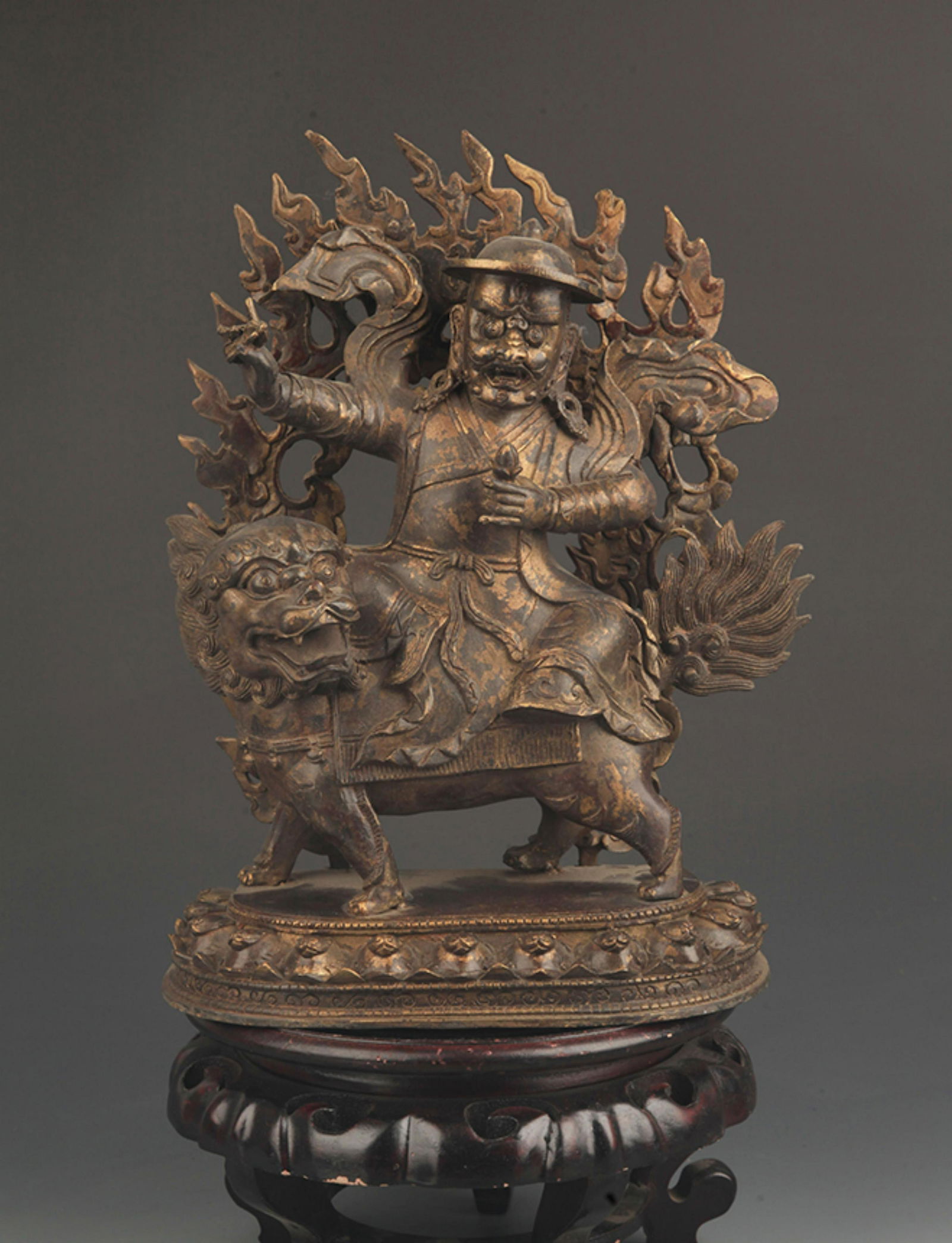 A FINE TIBETAN BRONZE DHARMA PROTECTOR DHARMAPALA (1 of 5)