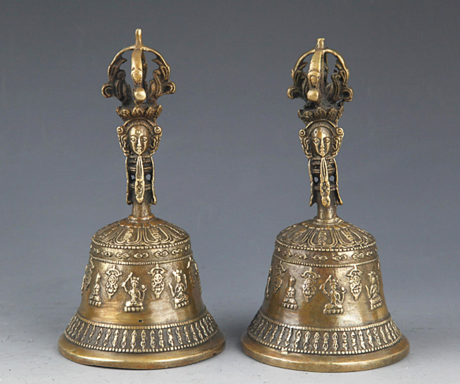 PAIR OF TIBETAN BUDDHISM HAND BELL (1 of 7)
