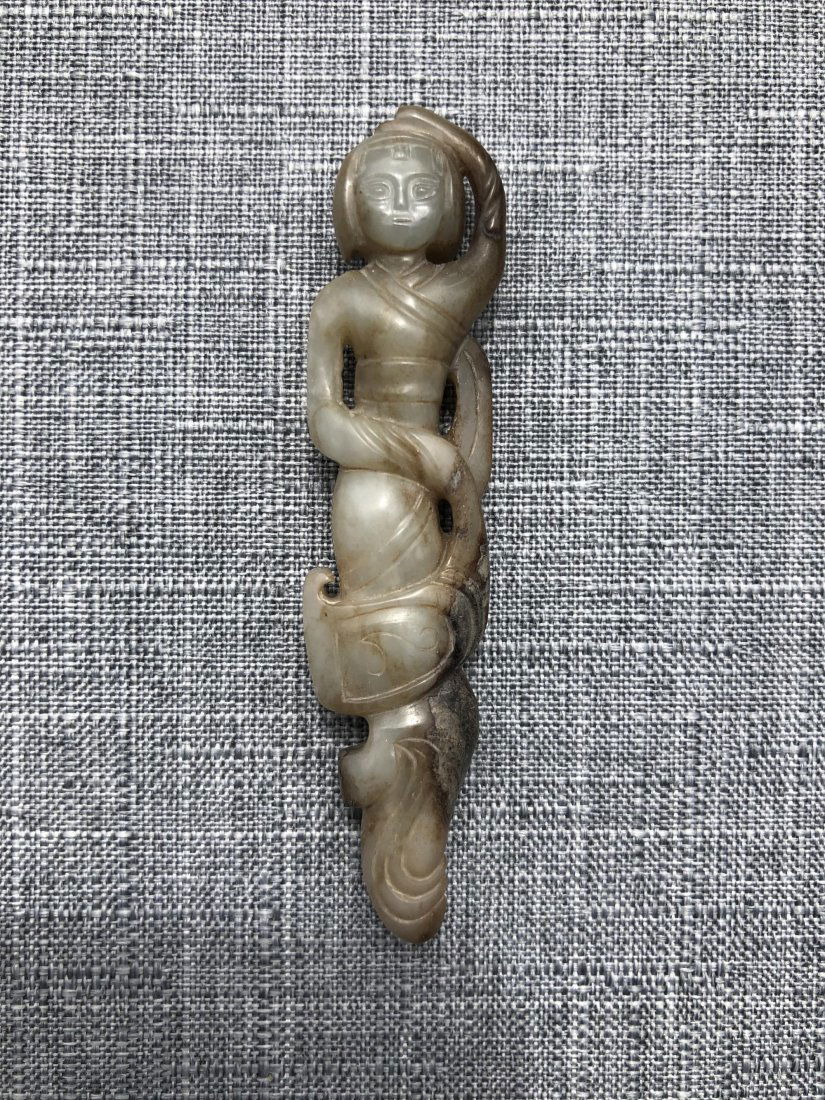 A RARE WARRING STATE HUMAN SHAPED JADE (1 of 5)
