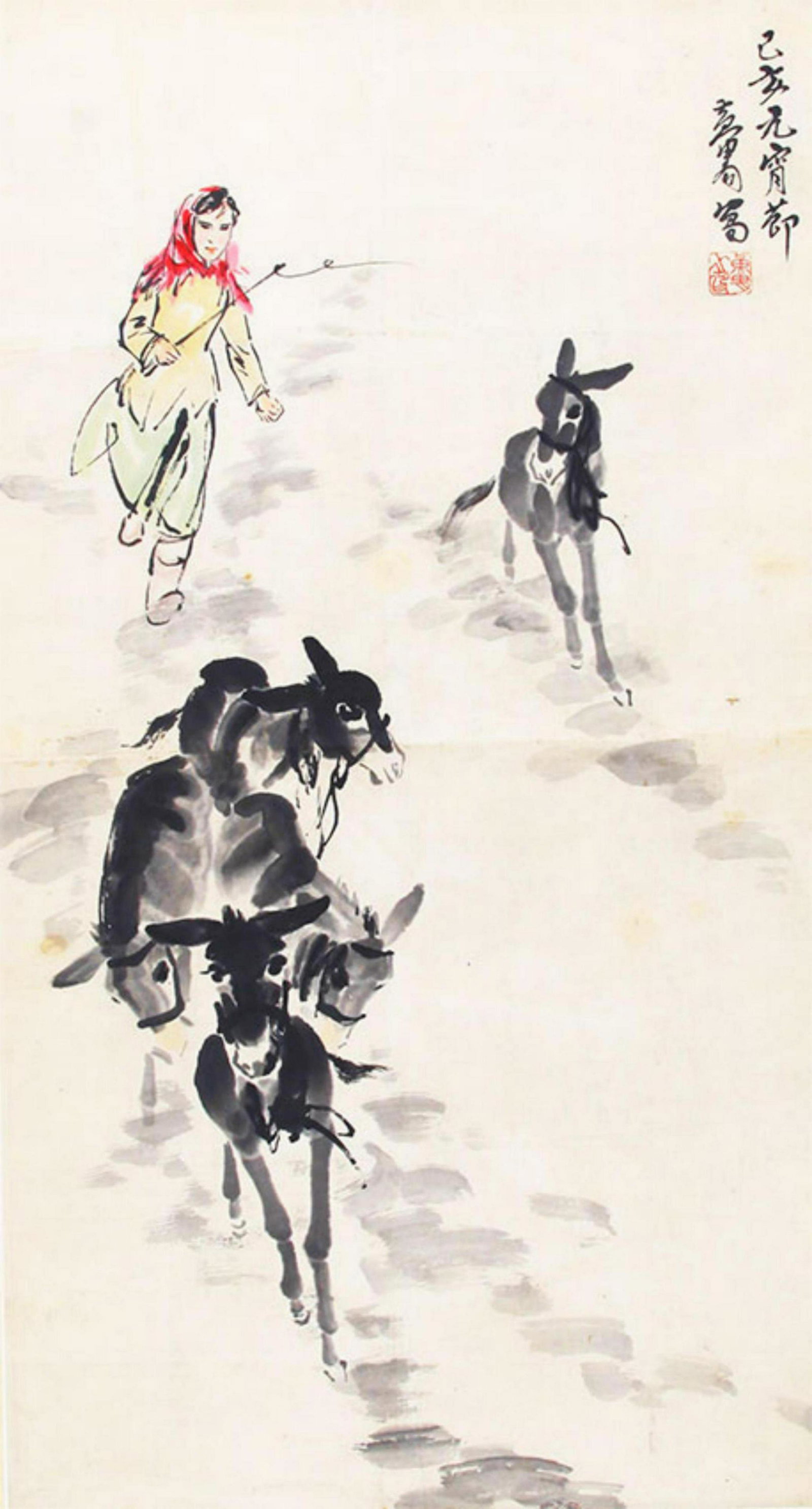 HUANG ZHOU, CHINESE PAINTING ATTRIBUTED TO: High:31.00 inch; Width: 17.00 inch