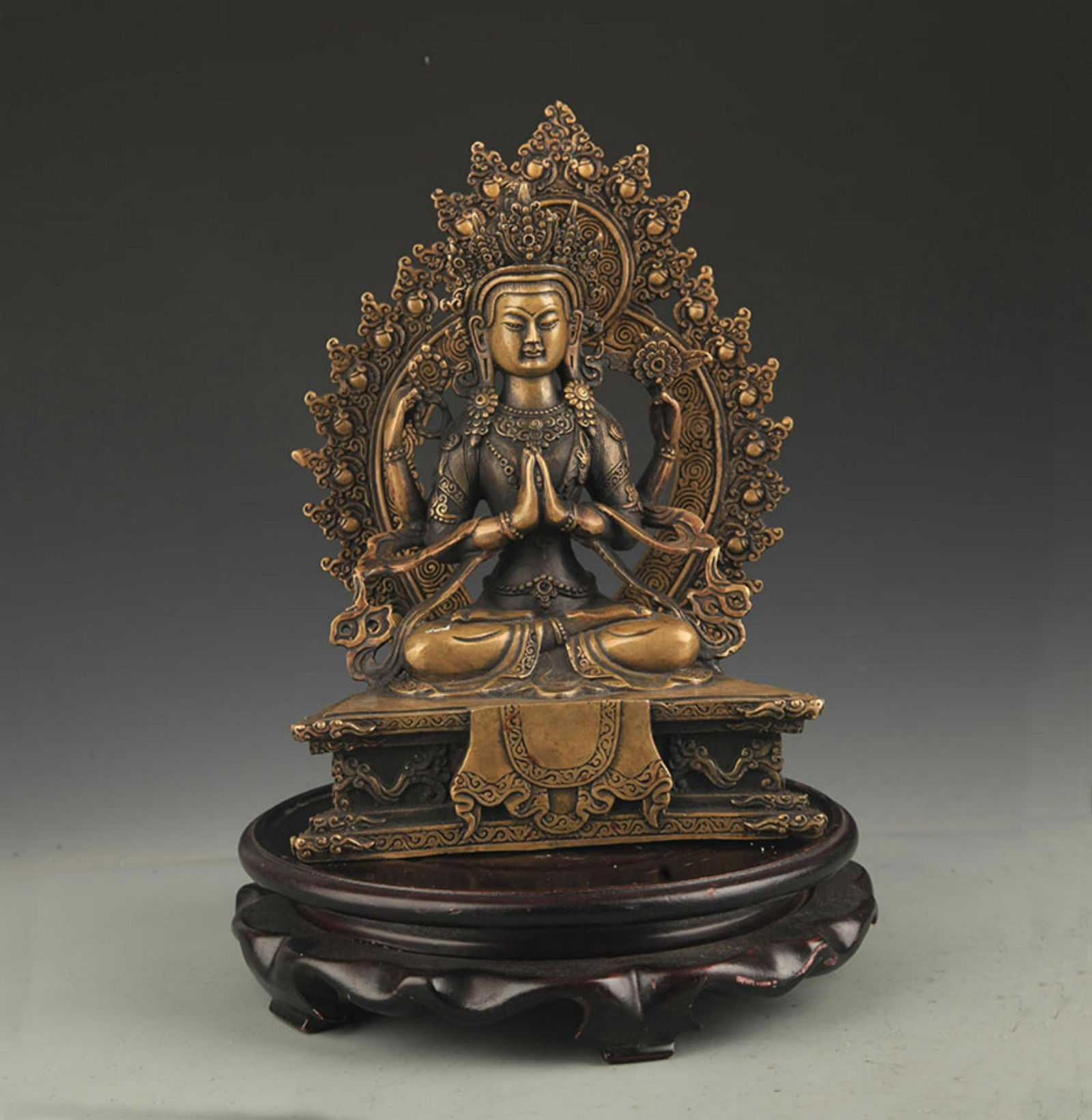 TIBETAN BUDDHISM SHADAKSHARI LOKESHVARA STATUE (1 of 6)
