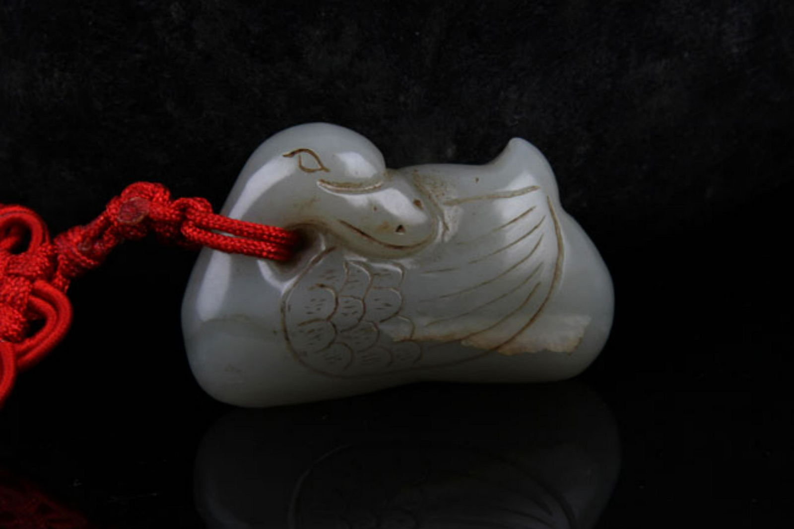 A HETIAN  PALE CELADON JADE GOOSE PIECES (1 of 4)