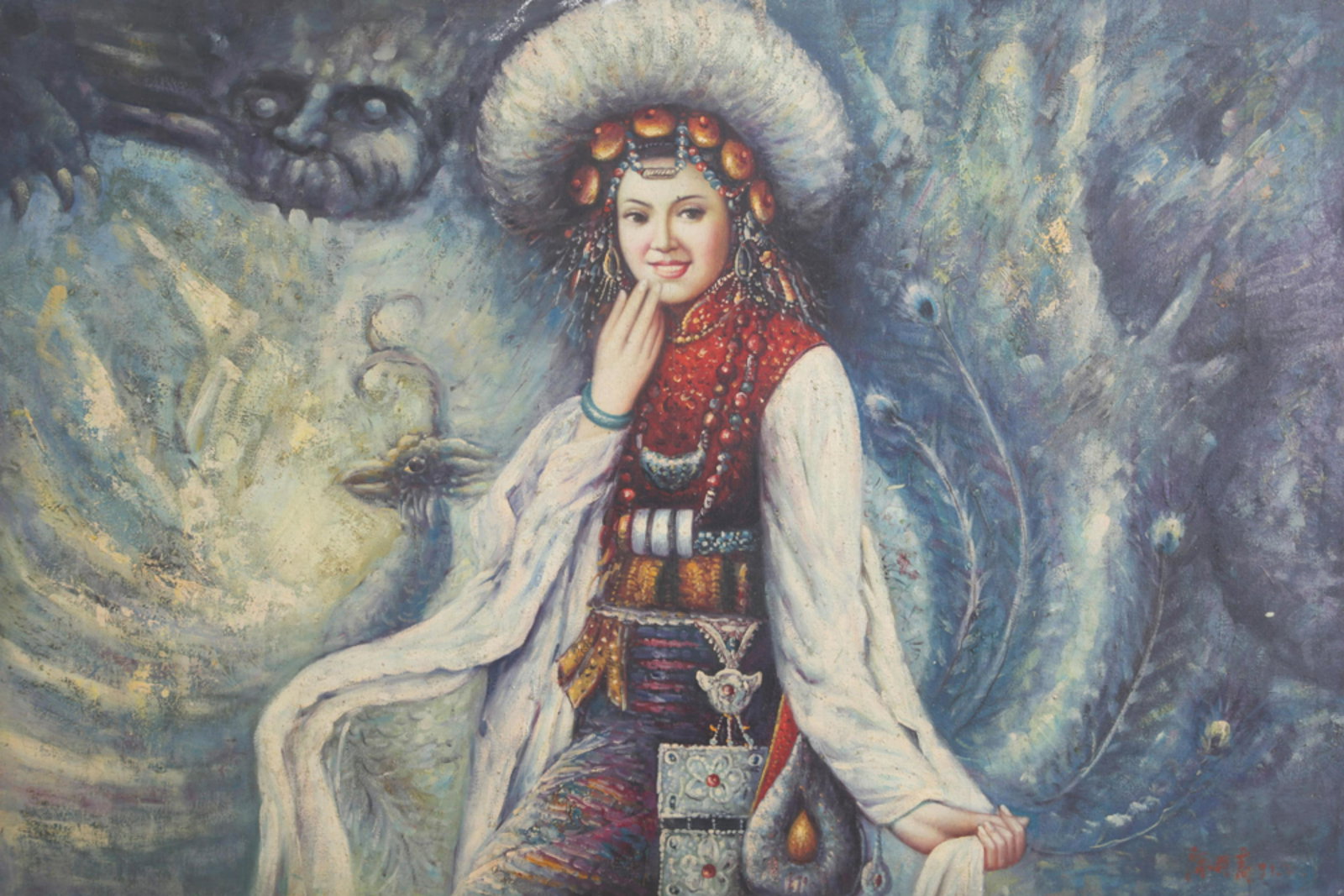 FINE CHEN DAN QING OIL PAINTING (1 of 3)