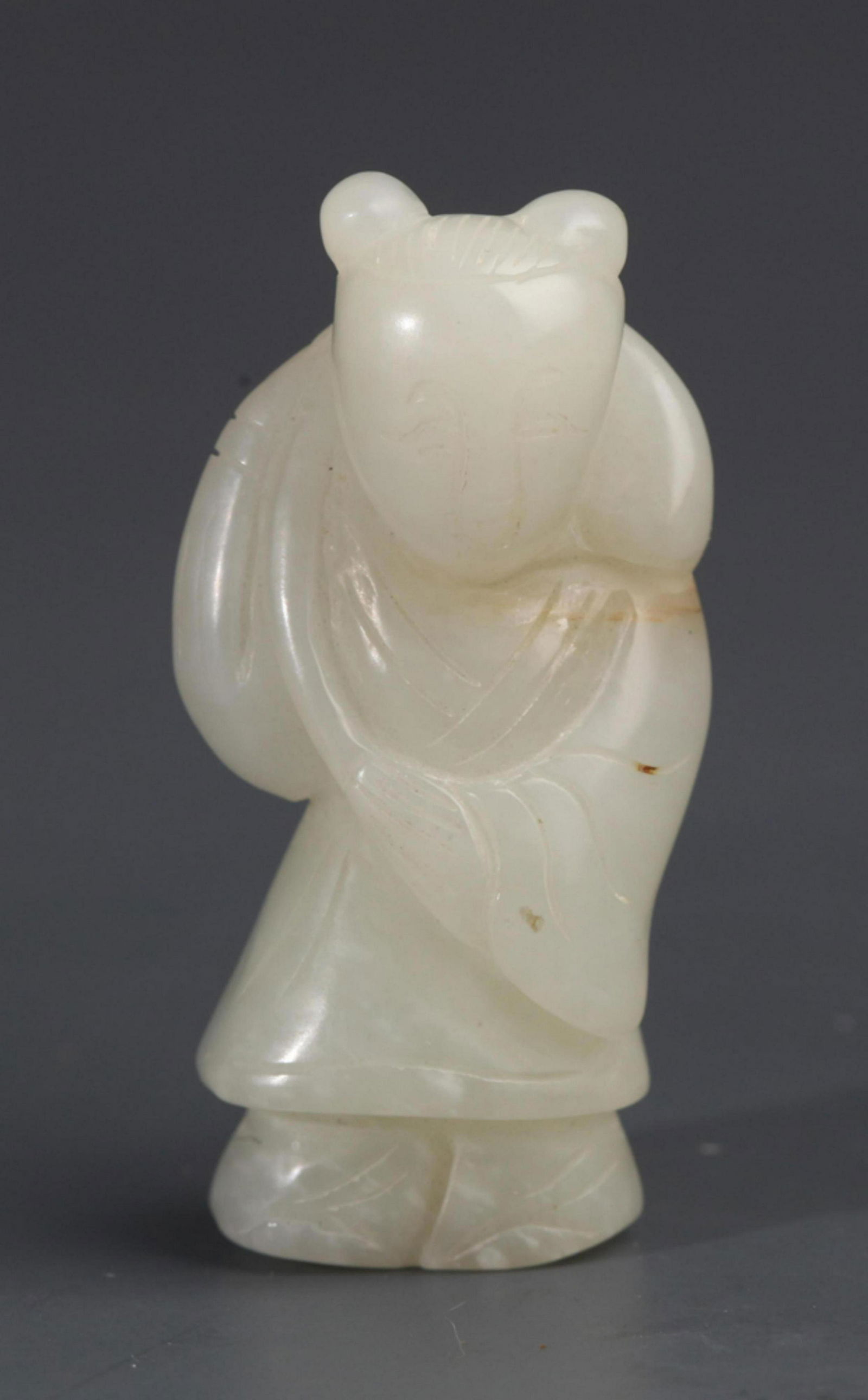 A FINE BOY WITH LOTUS CARVING JADE PENDANT (1 of 4)