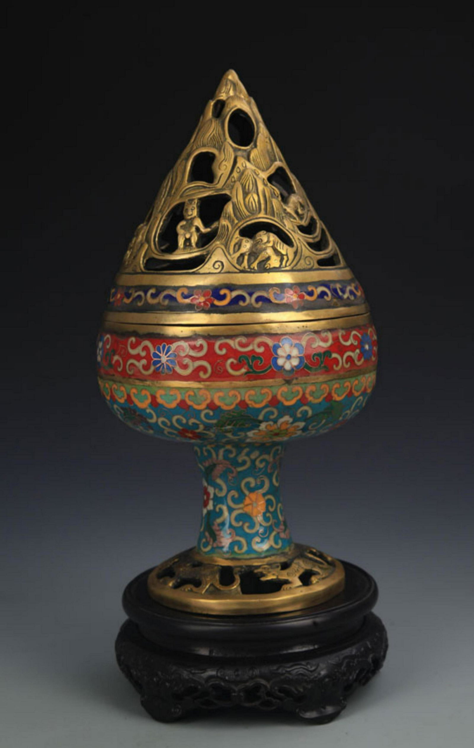 RARE BRONZE CLOISONNE ENAMEL AROMATHERAPY (1 of 8)