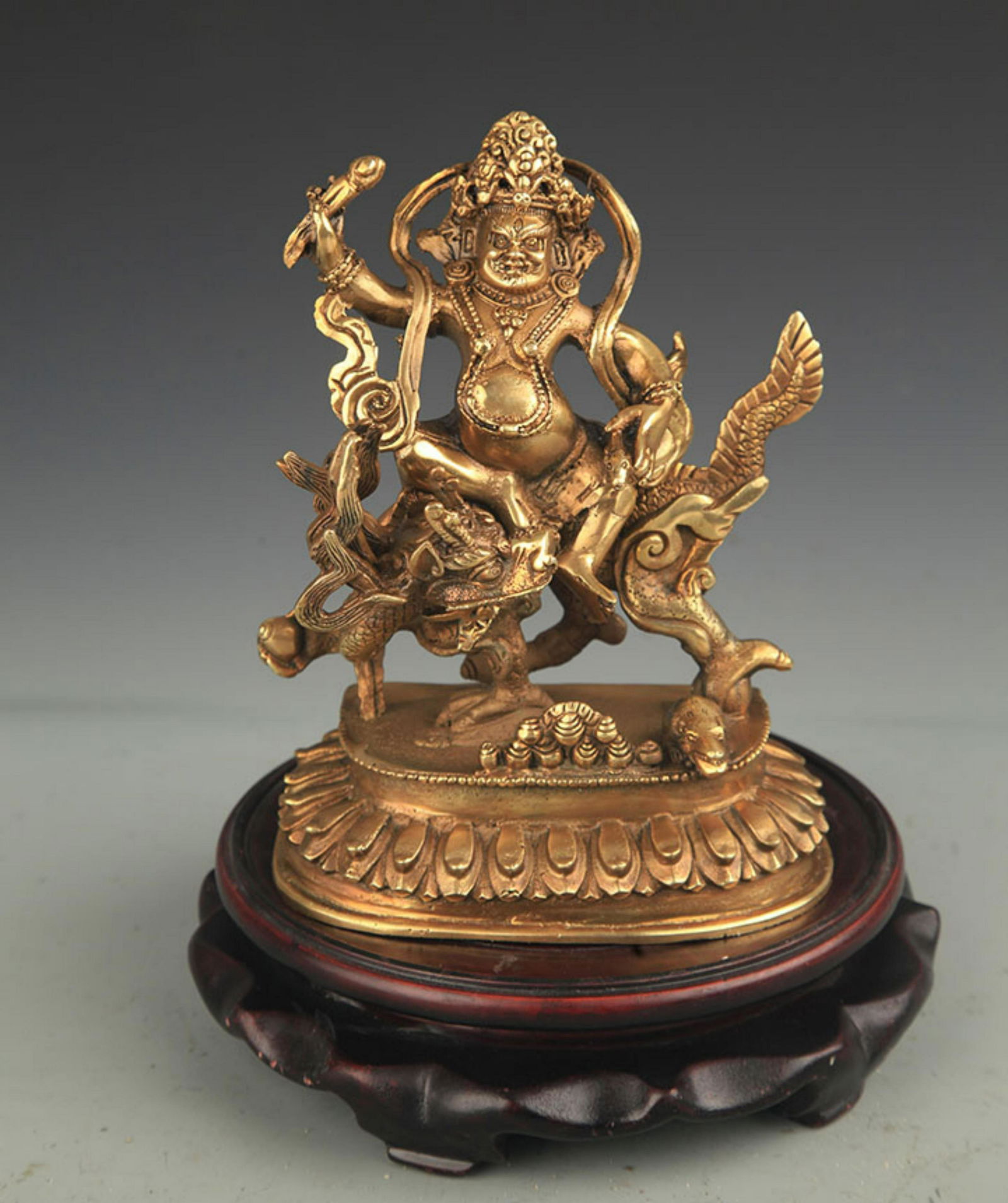A TIBETAN BUDDHIST BRONZE WHITE FORTUNA STATUE (1 of 5)