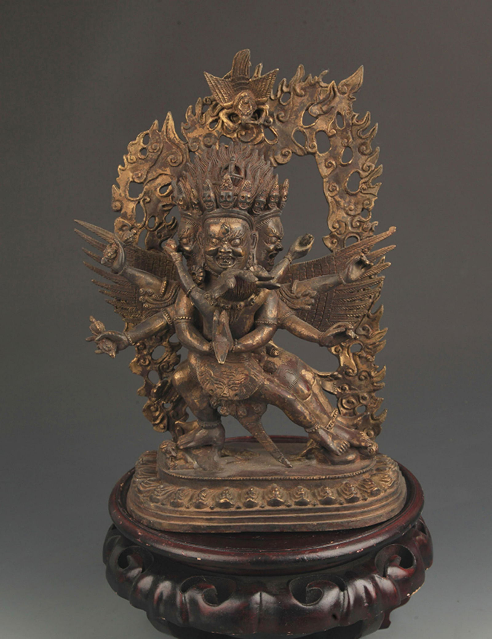 RARE BRONZE TIBETAN JAMBHALA STATUE (1 of 5)