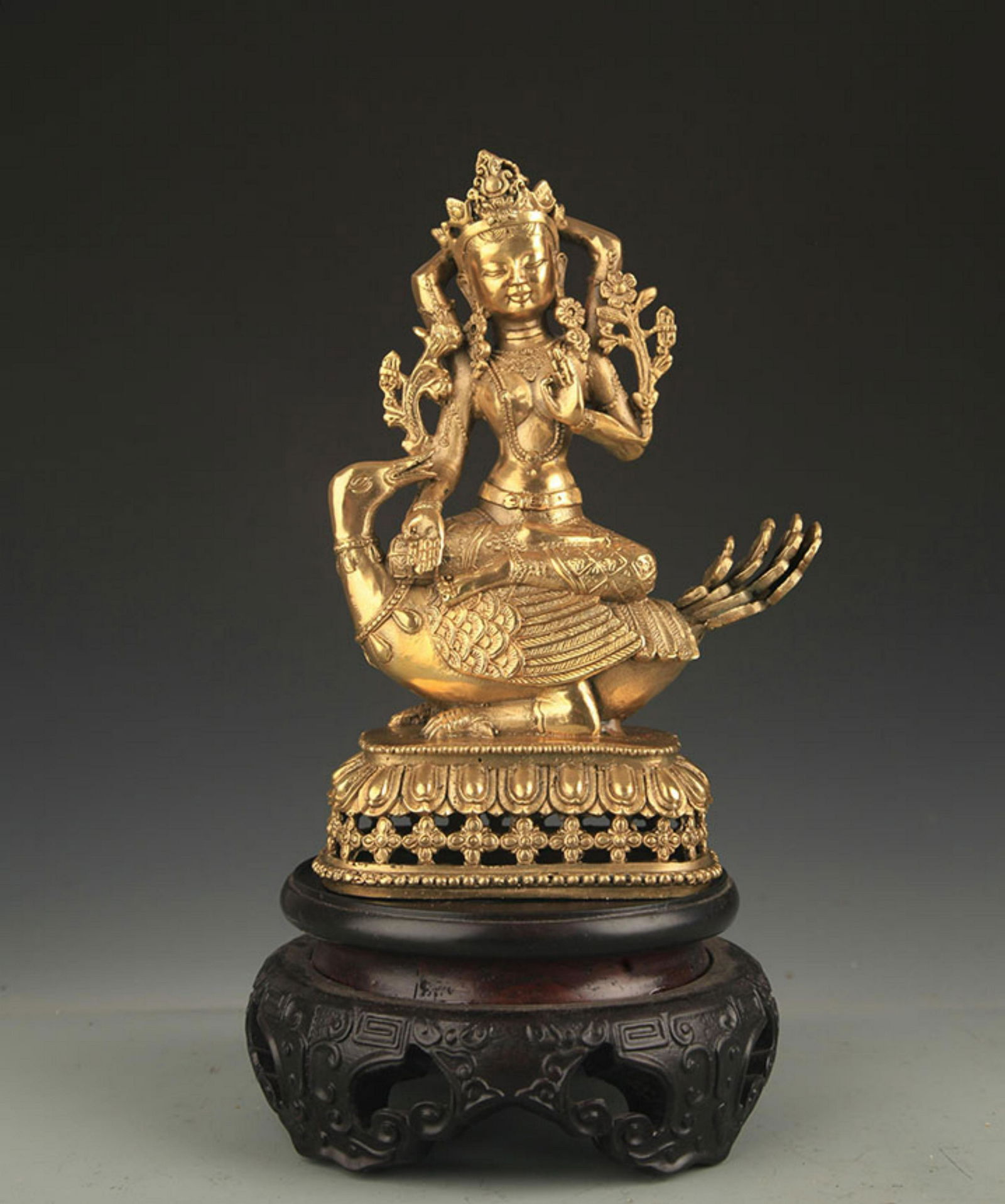 A TIBETAN BUDDHIST BRONZE BRAHMA STATUE (1 of 5)