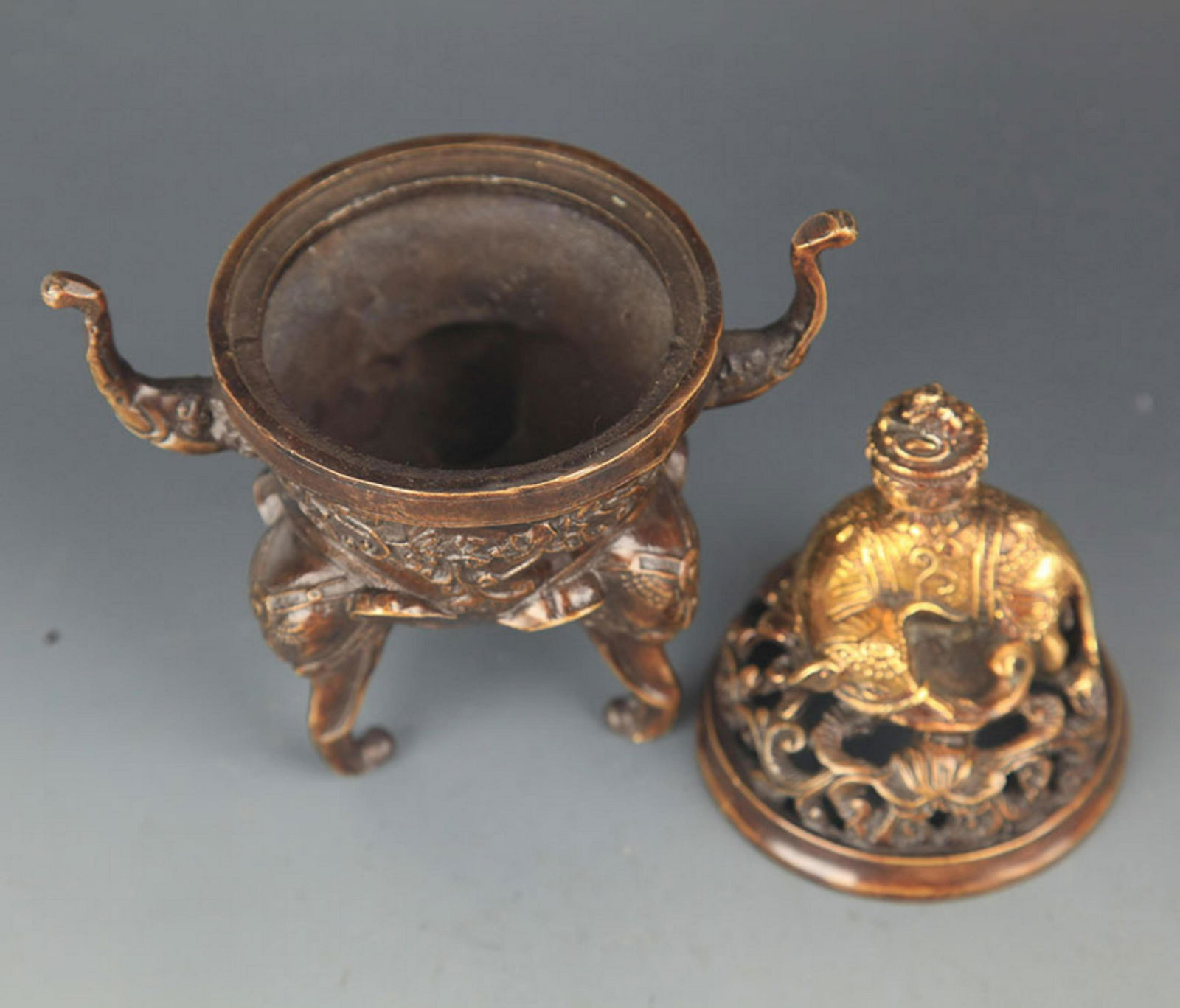 ELEPHANT FOOT ANIMAL TOP BRONZE AROMATHERAPY (1 of 3)