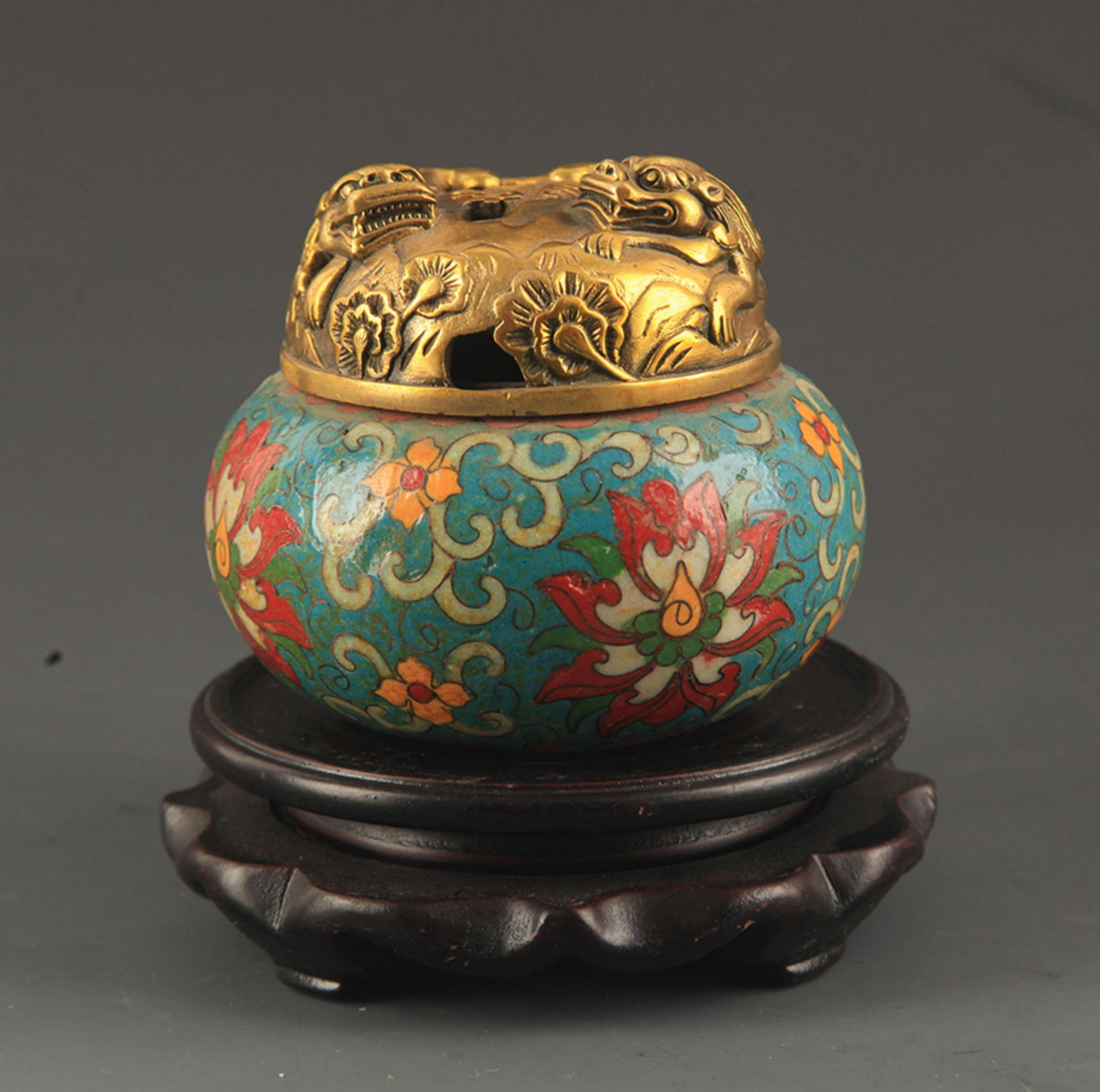 A BRONZE CLOISONNE BOWL TYPE AROMATHERAPY (1 of 7)