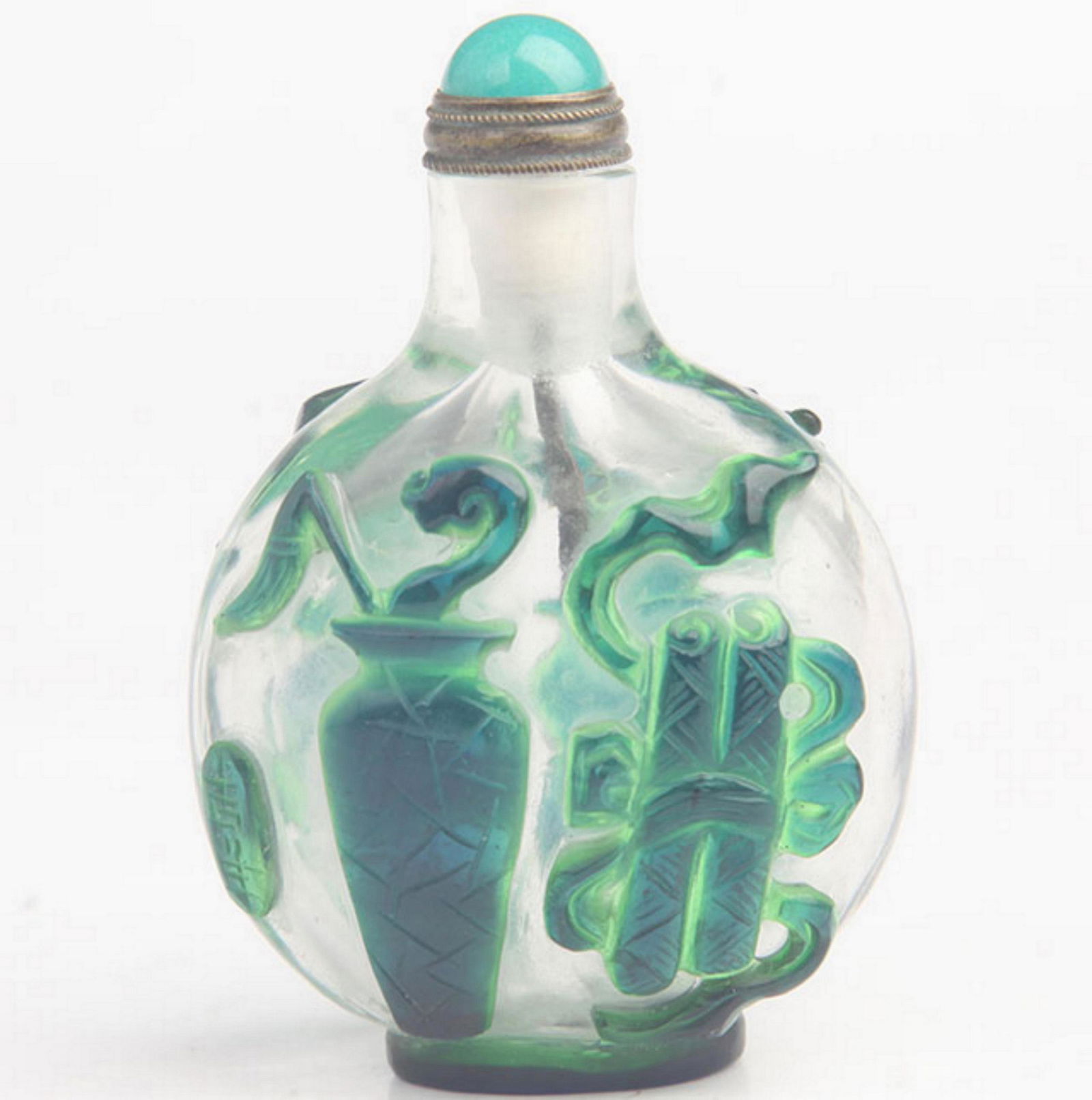 A FINE VASE CARVING GLASS SNUFF BOTTLE (1 of 5)