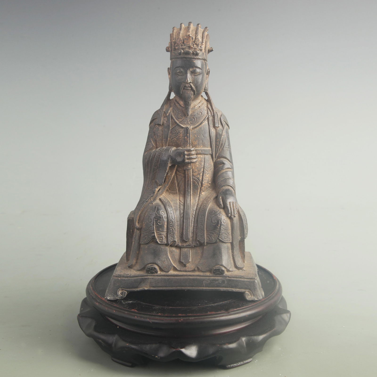 A Fine Gilt Bronze God Of Wealth Statue