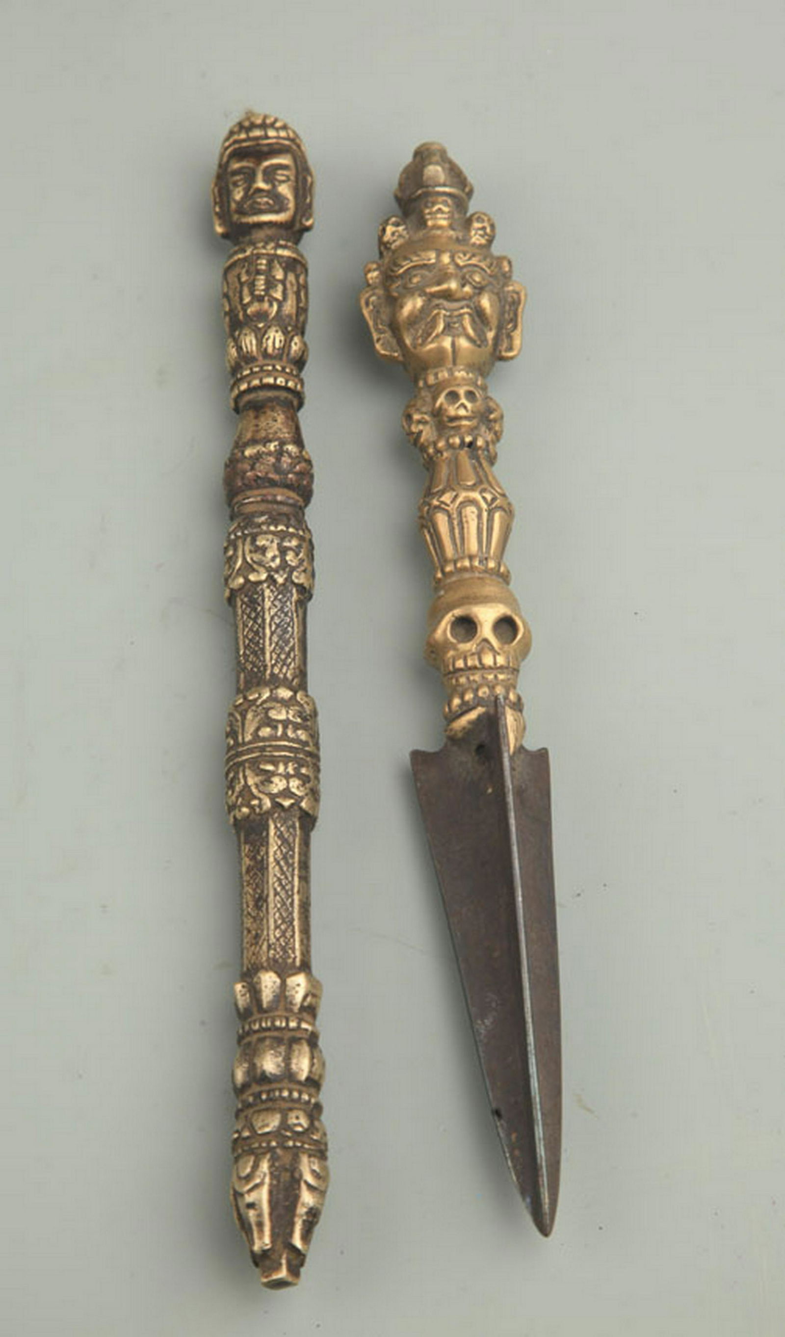 RARE TIBETAN BUDDHISM INSTRUMENTS VAJAR AND PHURBA (1 of 5)