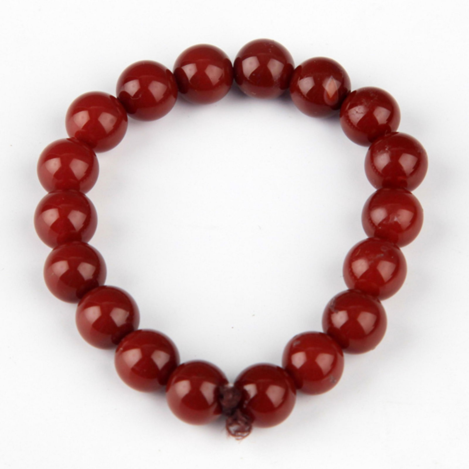 A FINE RED COLOR AGATE BRACELETS (1 of 2)