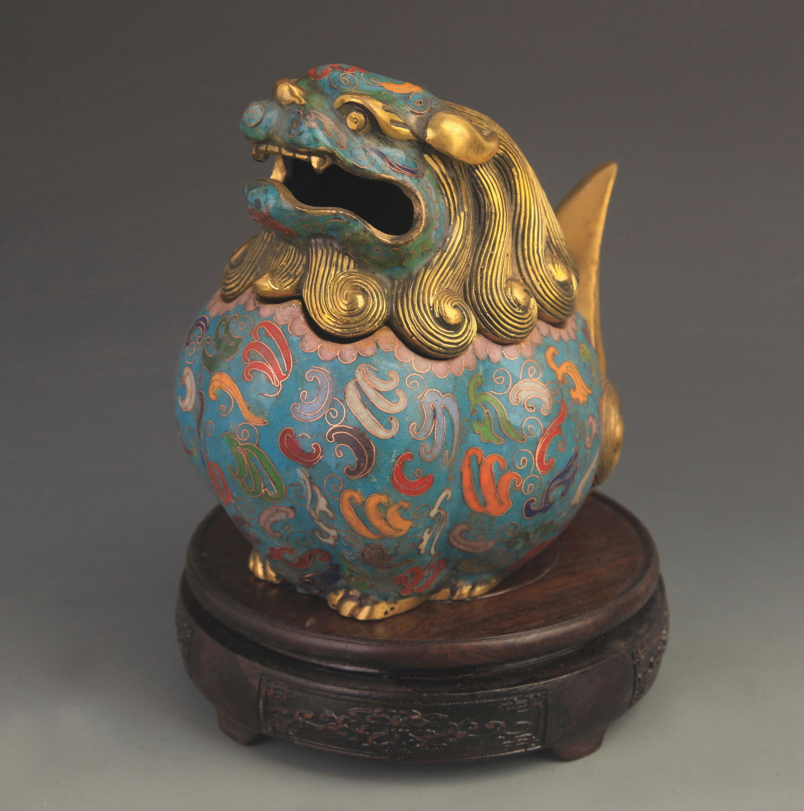 RARE BRONZE CLOISONNE ENAMEL BRONZE CENSER (1 of 5)