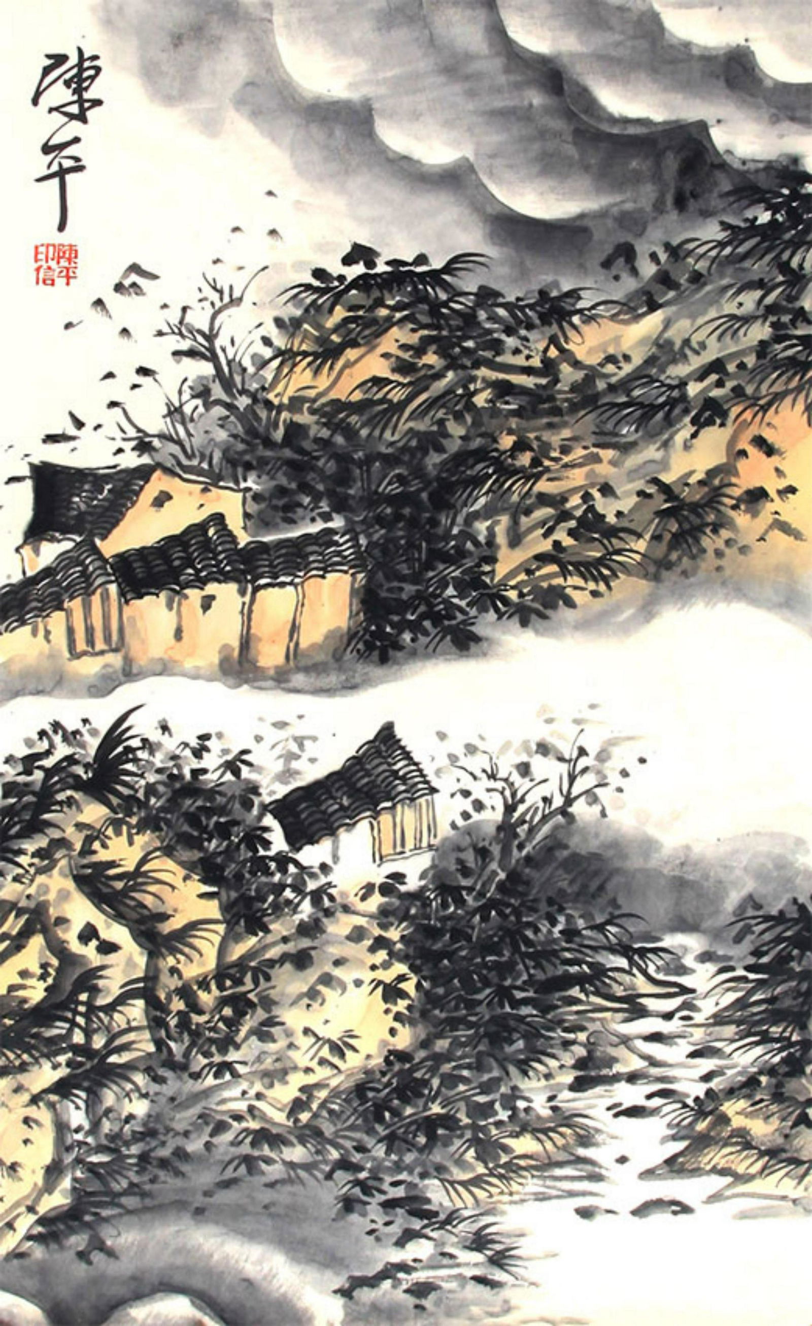 CHEN PING CHINESE PAINTING, ATTRIBUTED TO: Contemporary; High: 30.00 inch; Width:18.00 inch