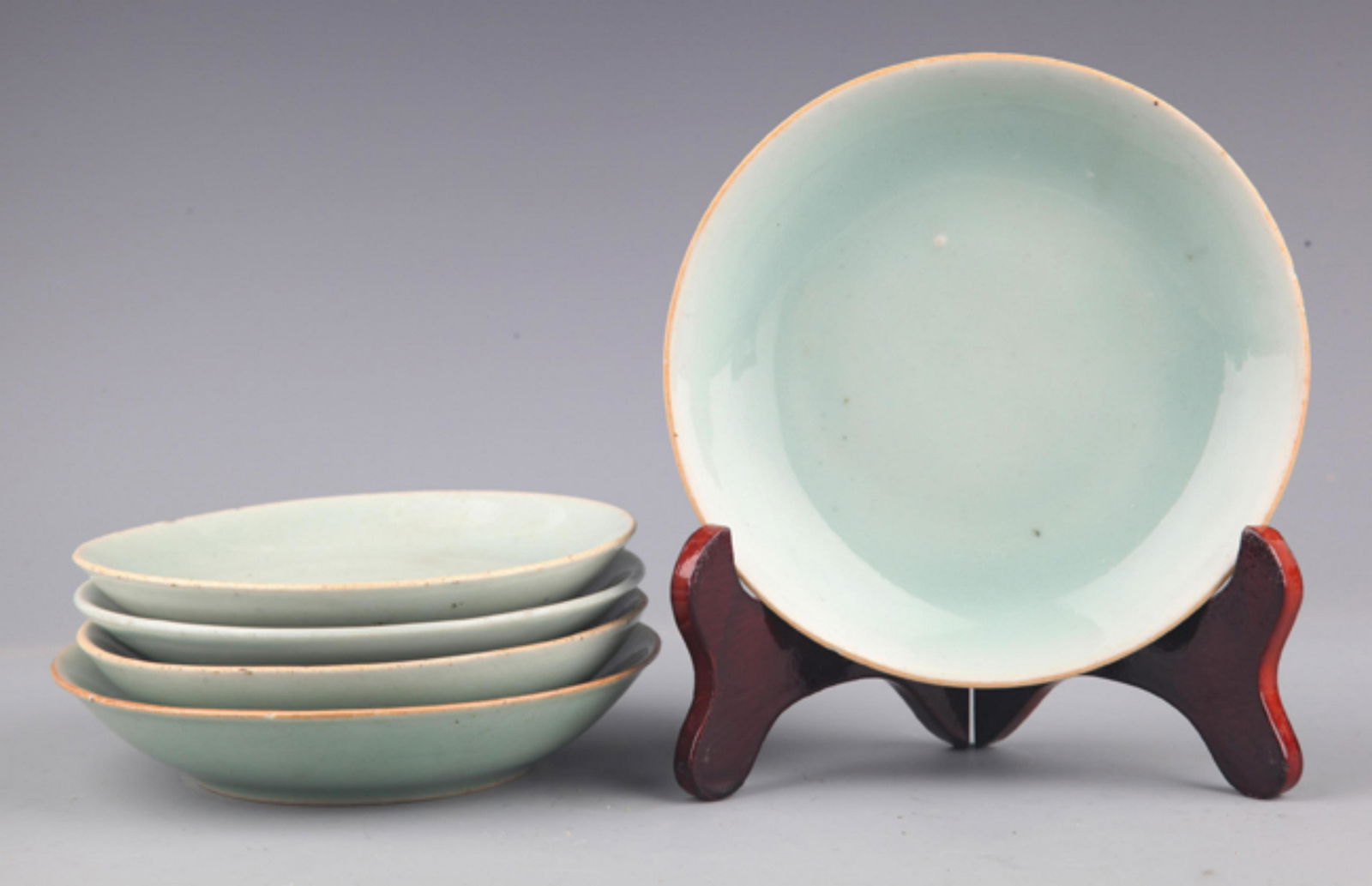GROUP OF LIGHT BLUE COLOR PORCELAIN PLATE (1 of 8)