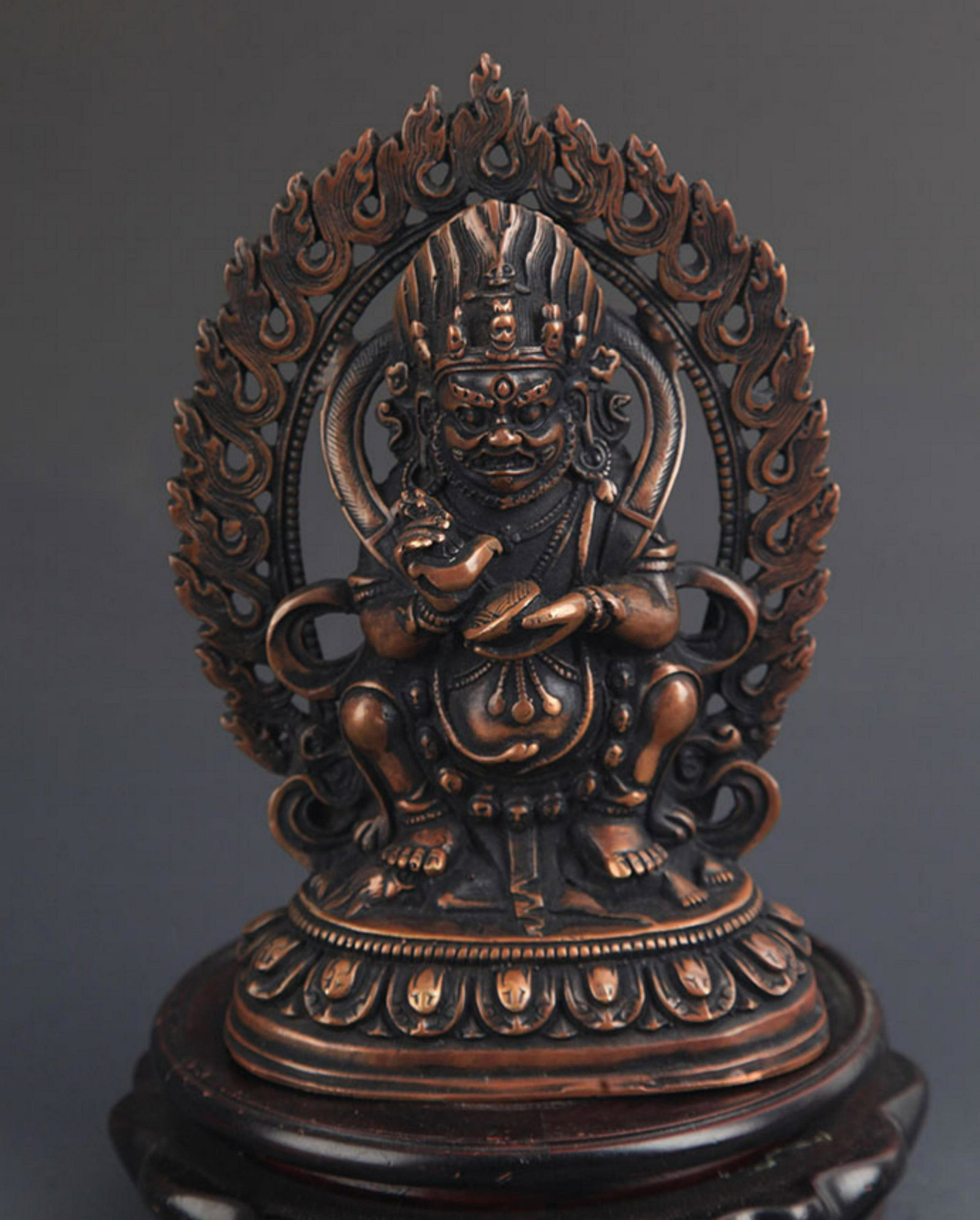 A FINE BRONZE TIBETAN MAKAKALA FIGURE: 18th Century, High: 6.75 inch; Width: 4.5 inch