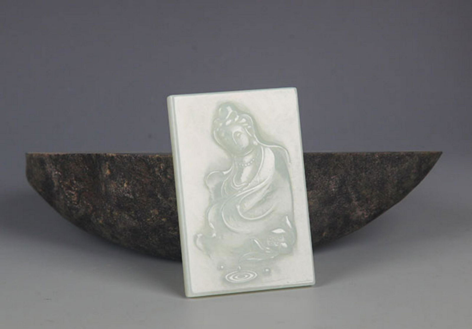 A FINELY CARVED HETIAN PALE CELADON JADE PENDANT PENDANT: Modern, High: 3.0 inch; Width: 1.5 inch