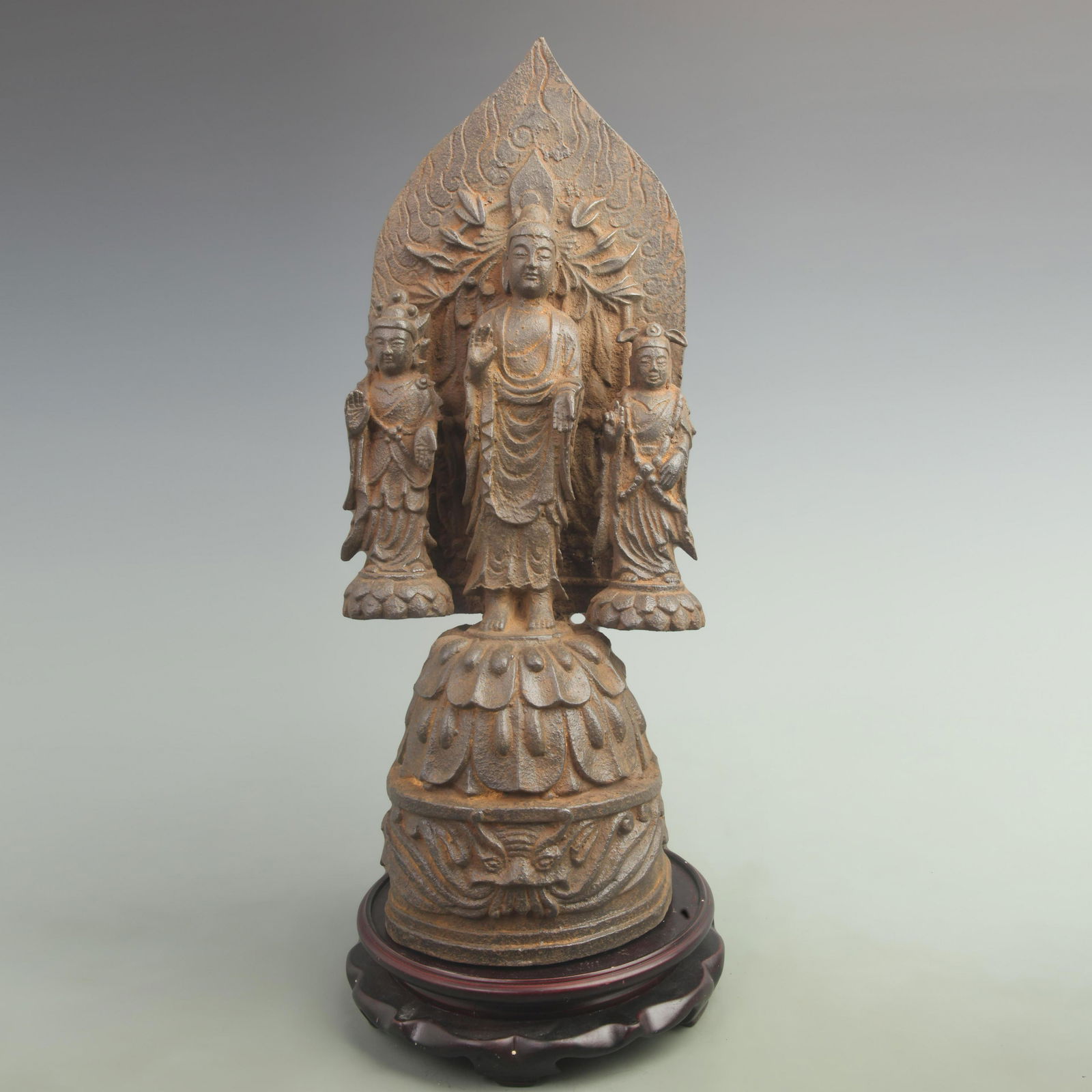 A FINE CAST IRON  "THE THREE SAINTS OF THE WEST" FIGURE (1 of 5)