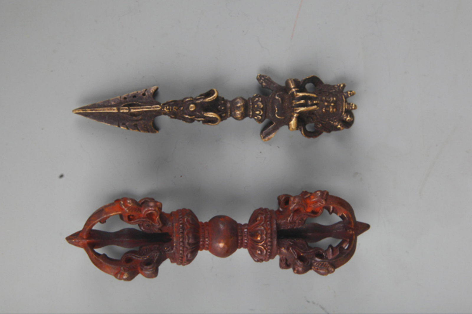 SET OF TIBETAN BUDDHISM VAJRA AND INSTRUMENTS: 20th Century, Long:4.75inchâ€”5.0inch