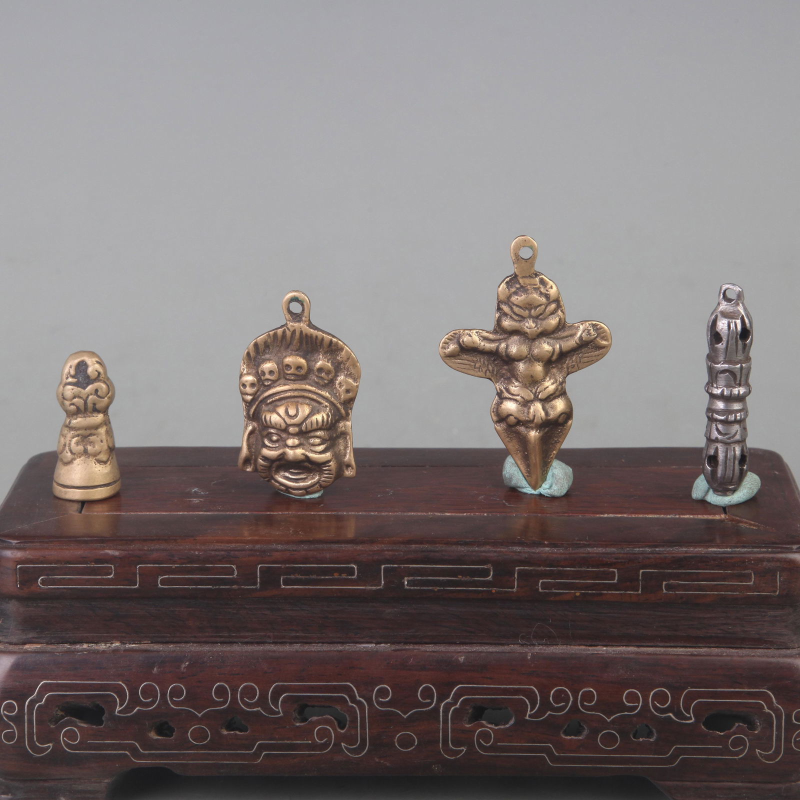 GROUP TIBETAN BUDDHISM BRONZE PENDANT (1 of 7)