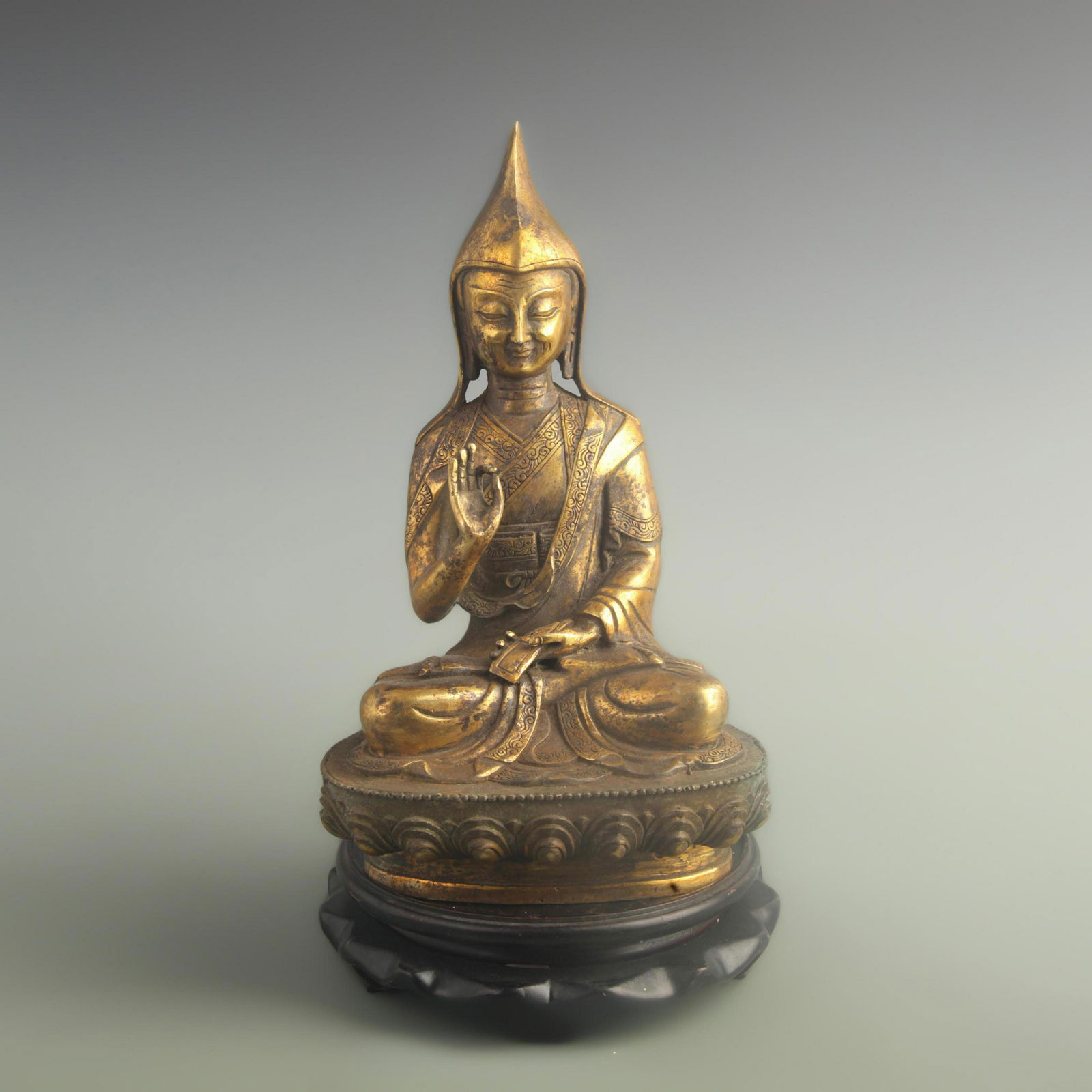 A FINE TIBETAN BUDDHISM BRONZE NGAG-DBANG BLO-BZANG STATUE (1 of 5)