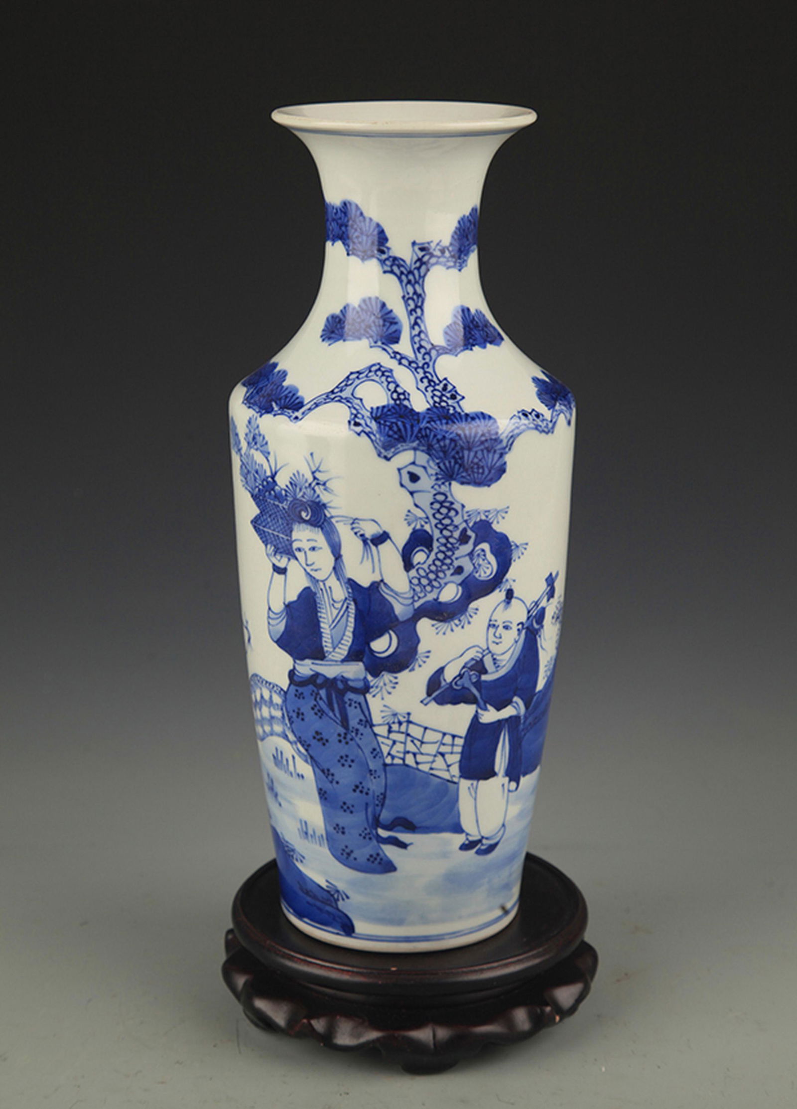 BLUE AND WHITE LANDSCAPE PAINTING PORCELAIN VASE (1 of 5)