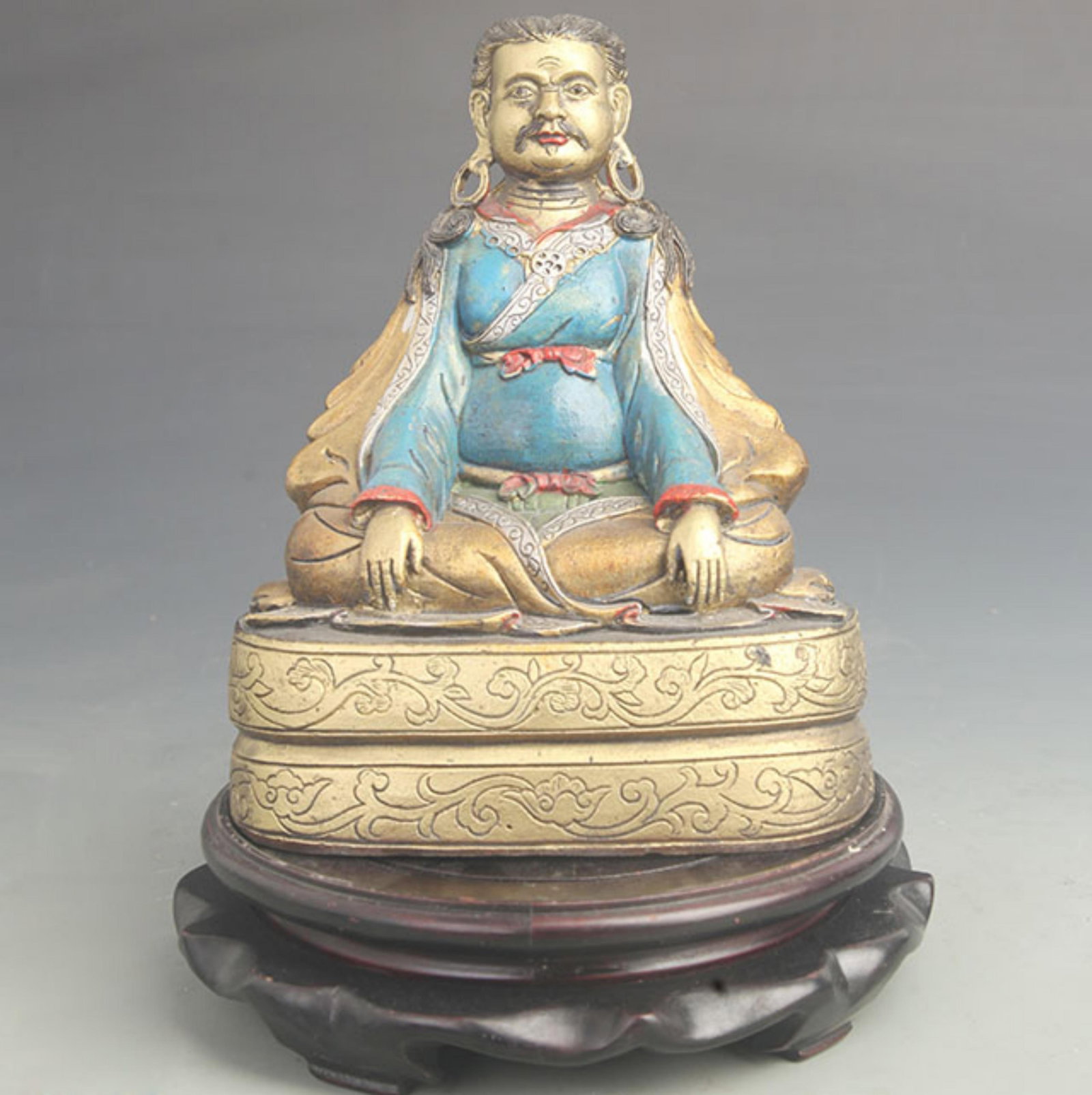 A COLORED BRONZE STATUE IN MARPA FIGURE: 19th Century; High: 8.00 inch; Width: 6.25 inch